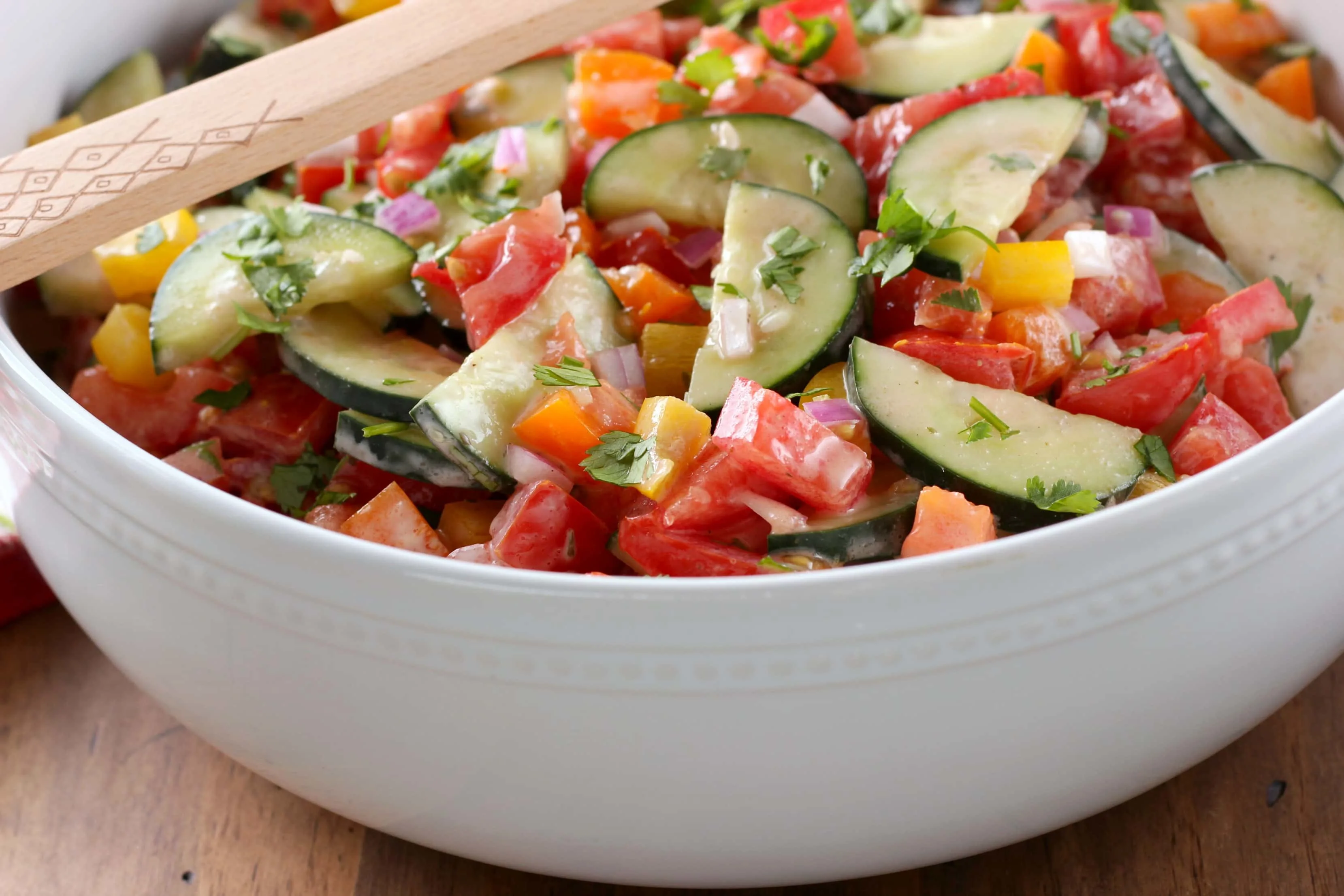 Creamy Ranch Tomato Cucumber Salad Recipe