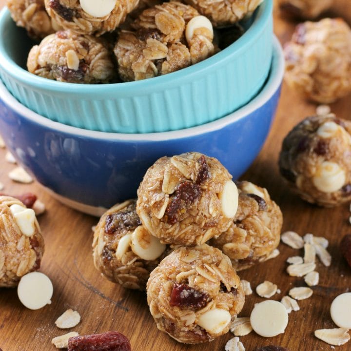 Strawberry White Chocolate Granola Bites Recipe from A Kitchen Addiction