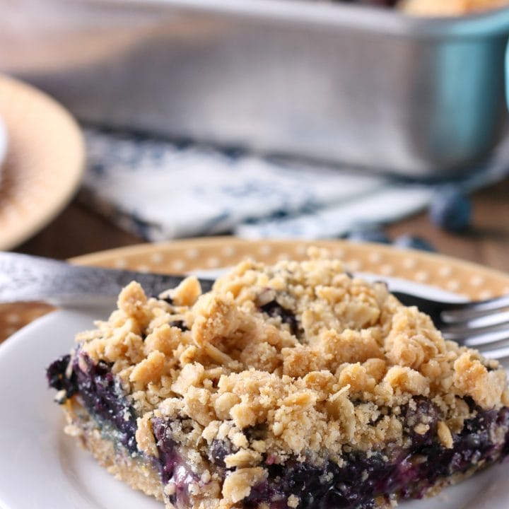 Blueberry Crisp Bars Recipe from A Kitchen Addiction