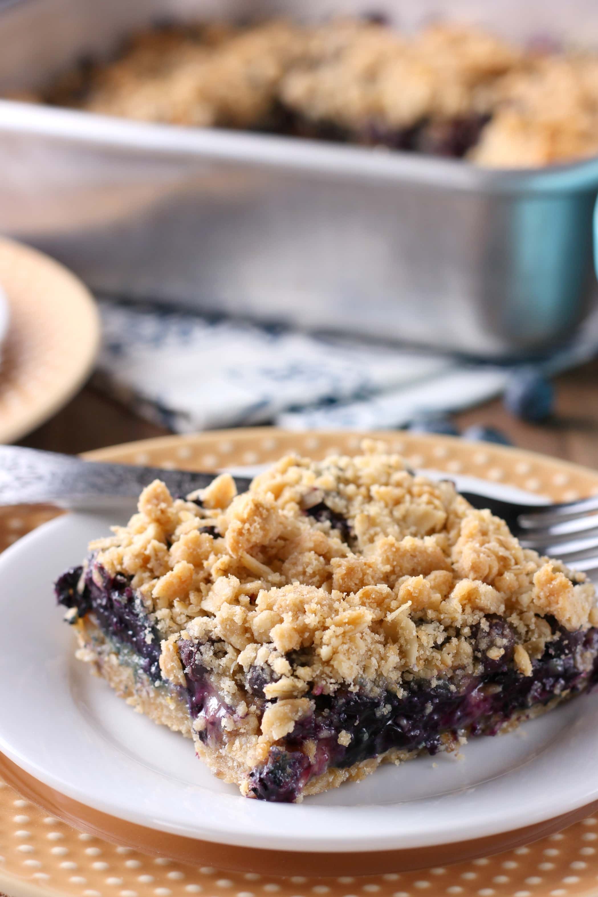 Blueberry Crisp Bars Recipe from A Kitchen Addiction