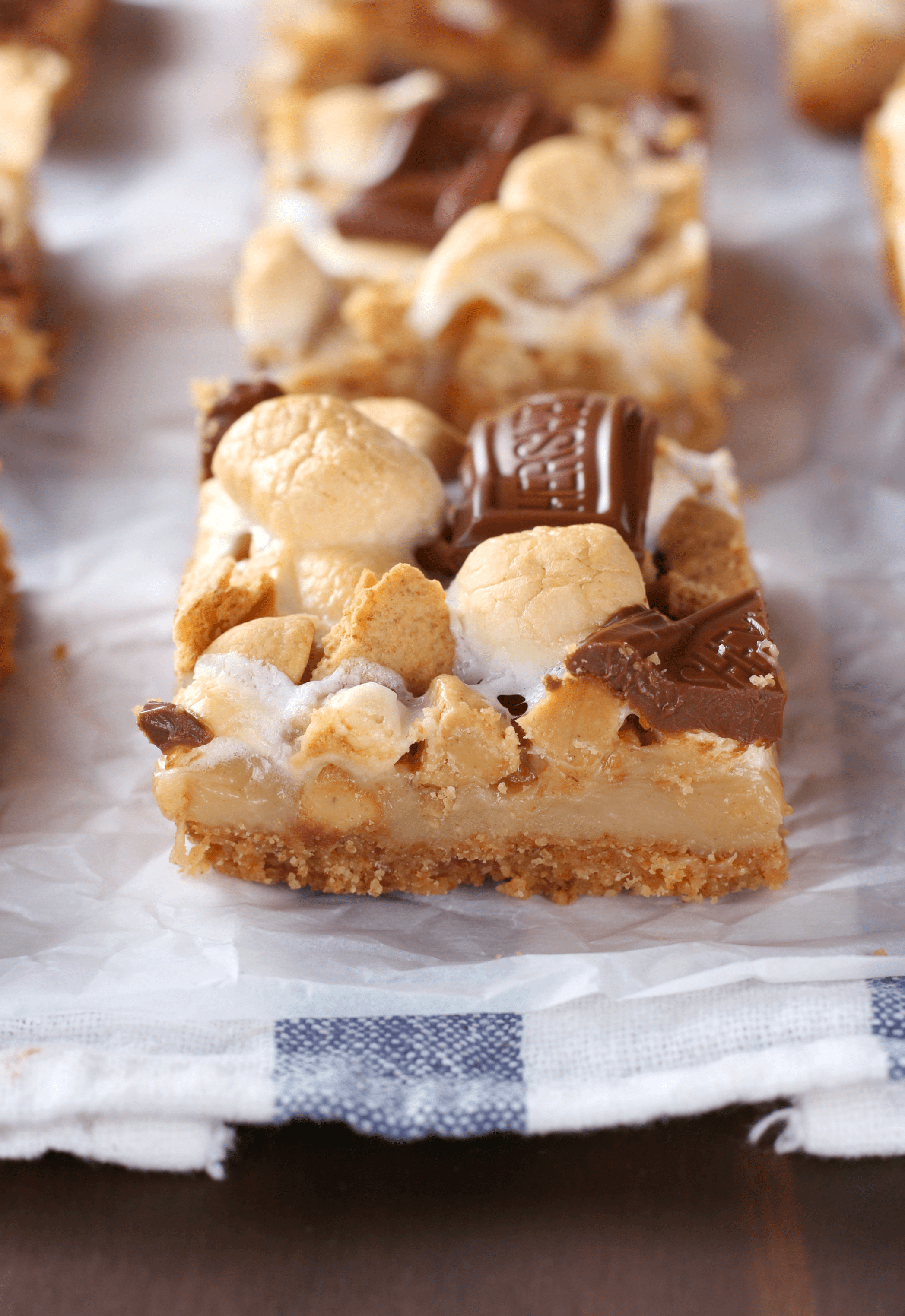 Peanut Butter Smores Seven Layer Bars (Magic Bars) Recipe from A Kitchen Addiction