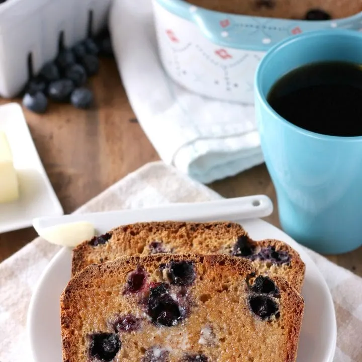 Blueberry English Muffin Bread Recipe from A Kitchen Addiction