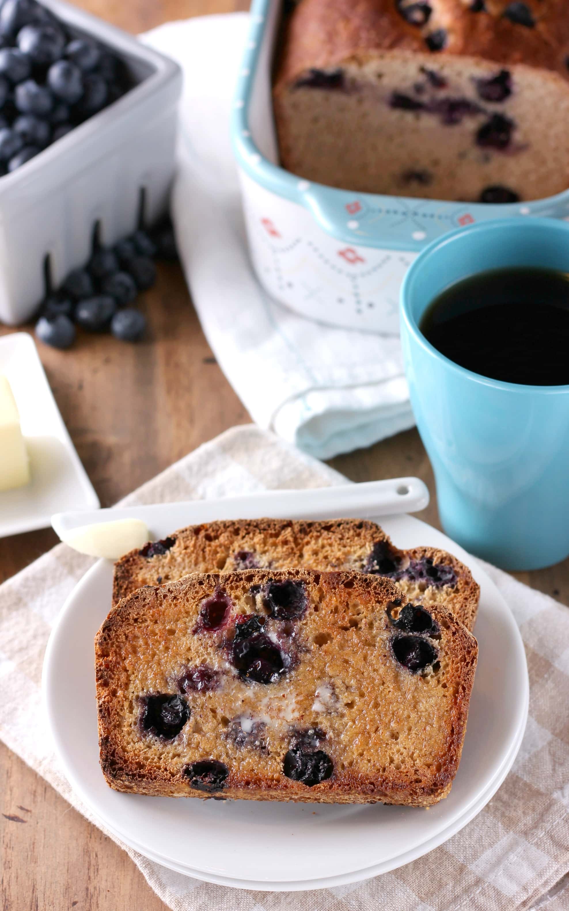 Blueberry English Muffin Bread Recipe from A Kitchen Addiction