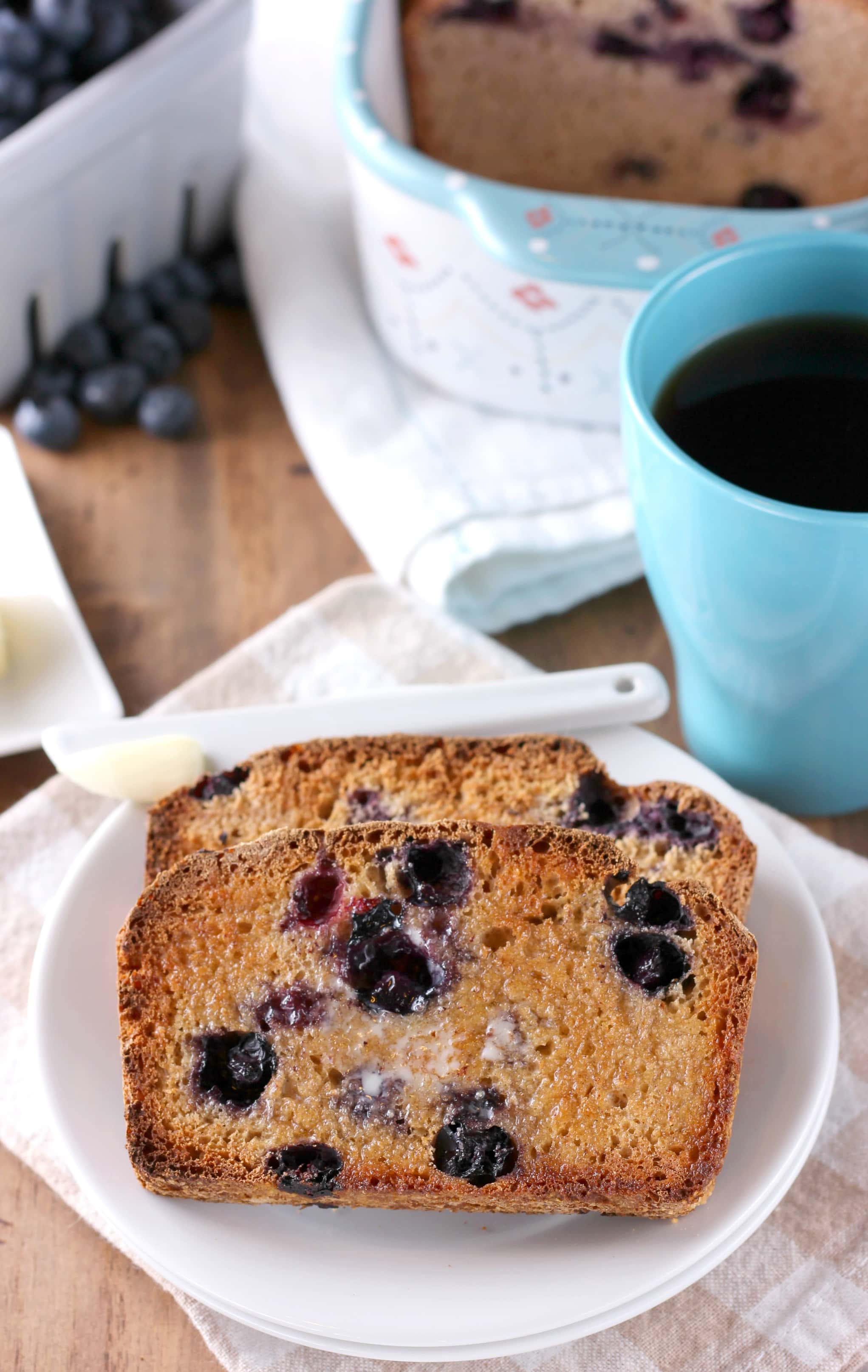 Blueberry English Muffin Bread Recipe from A Kitchen Addiction