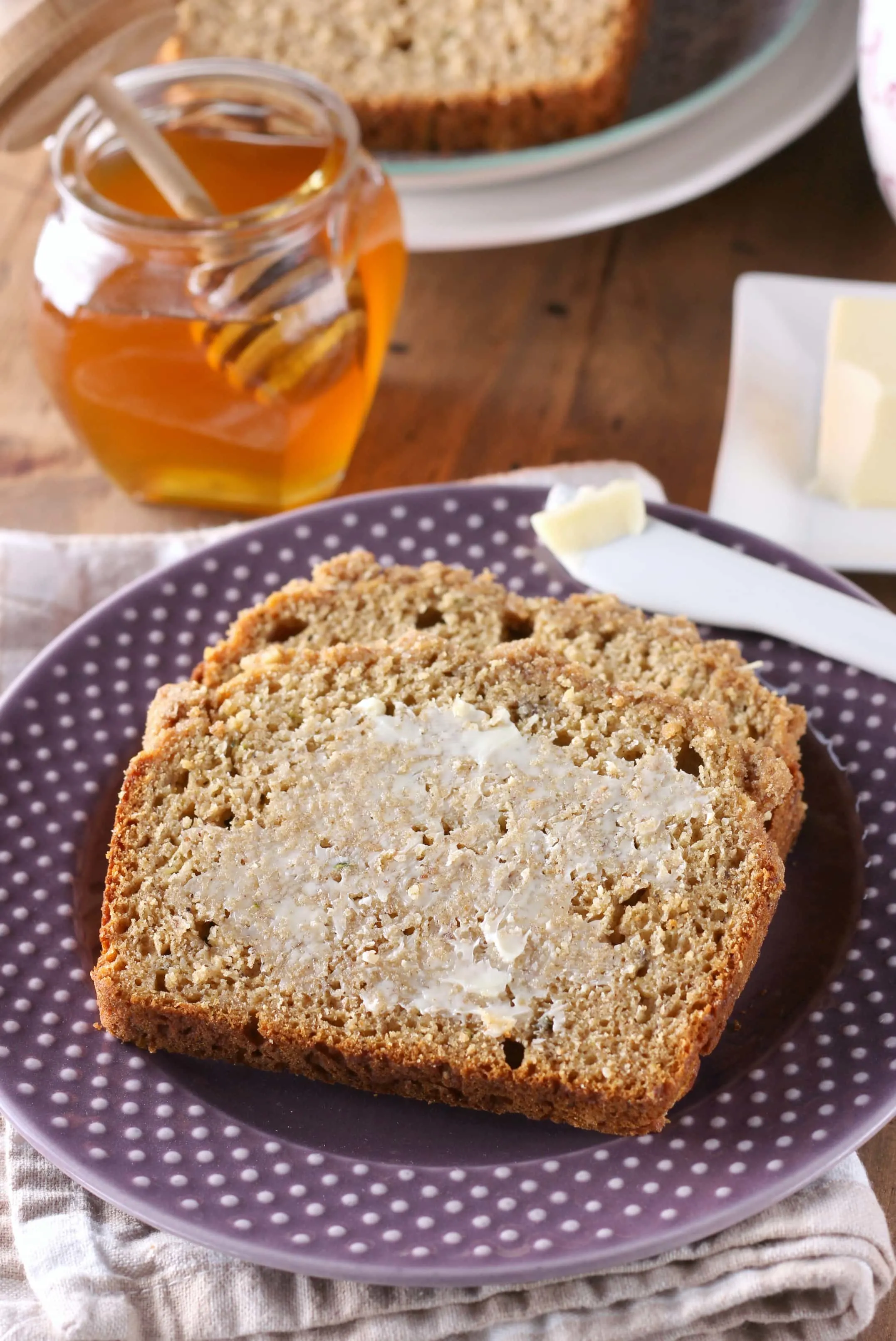 Cinnamon Streusel Zucchini Banana Bread Recipe from A Kitchen Addiction