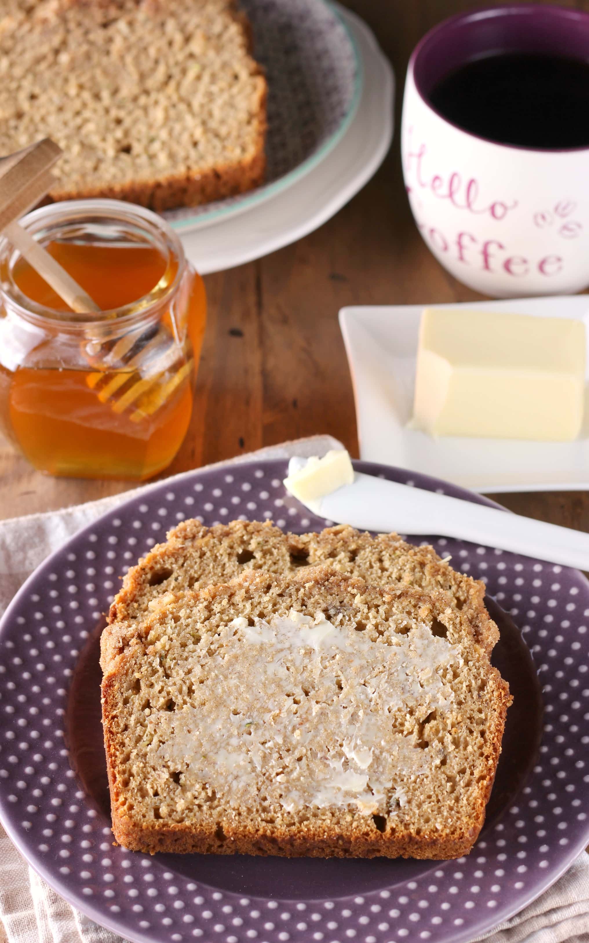 Cinnamon Streusel Zucchini Banana Bread Recipe from A Kitchen Addiction