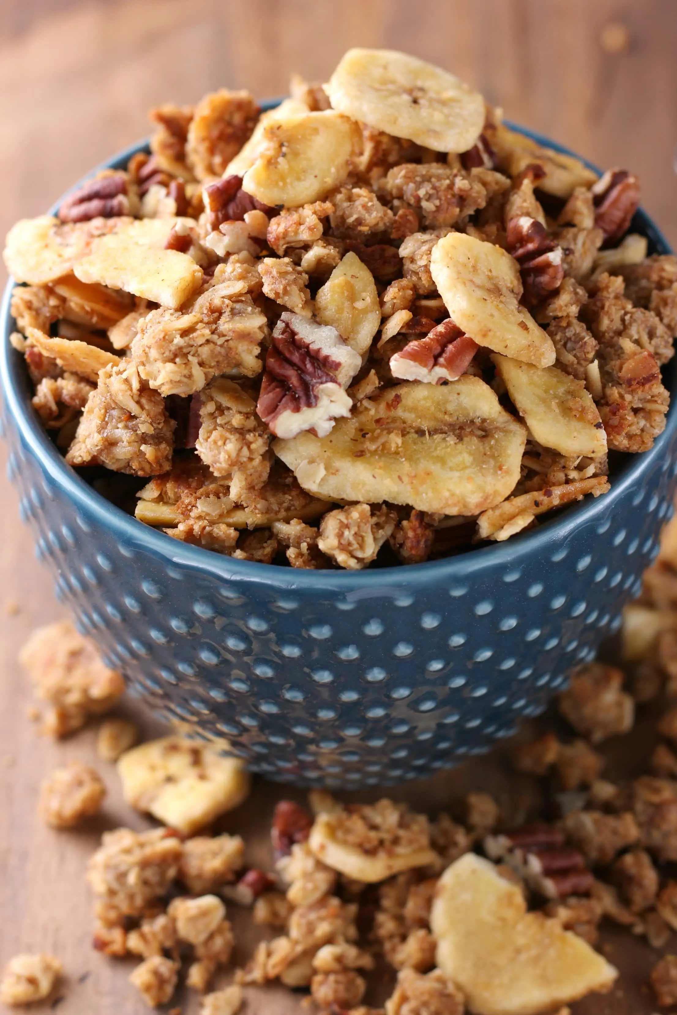 Peanut Butter Banana Bread Skillet Granola Recipe from A Kitchen Addiction