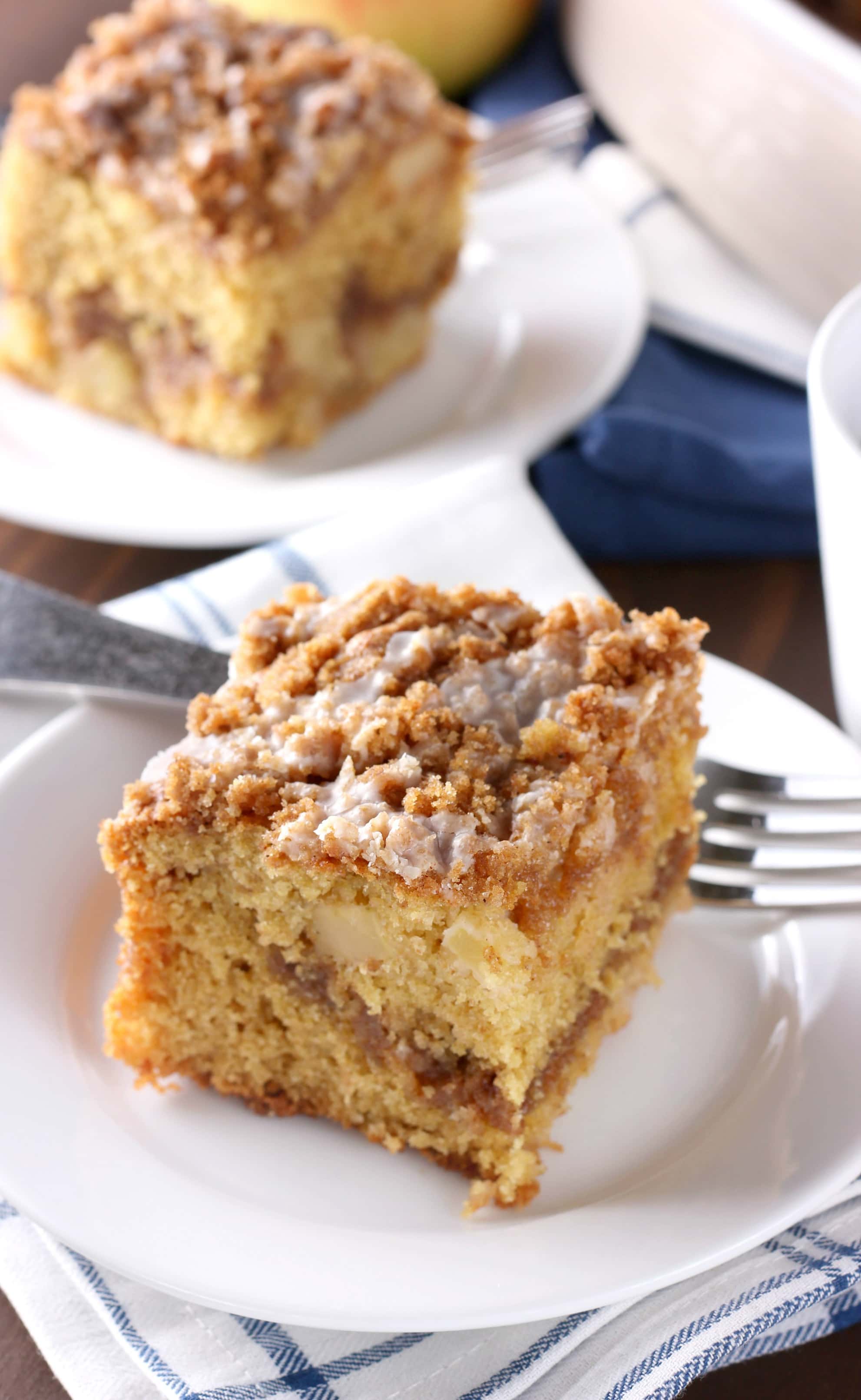 Cinnamon Swirl Apple Coffee Cake Recipe from A Kitchen Addiction