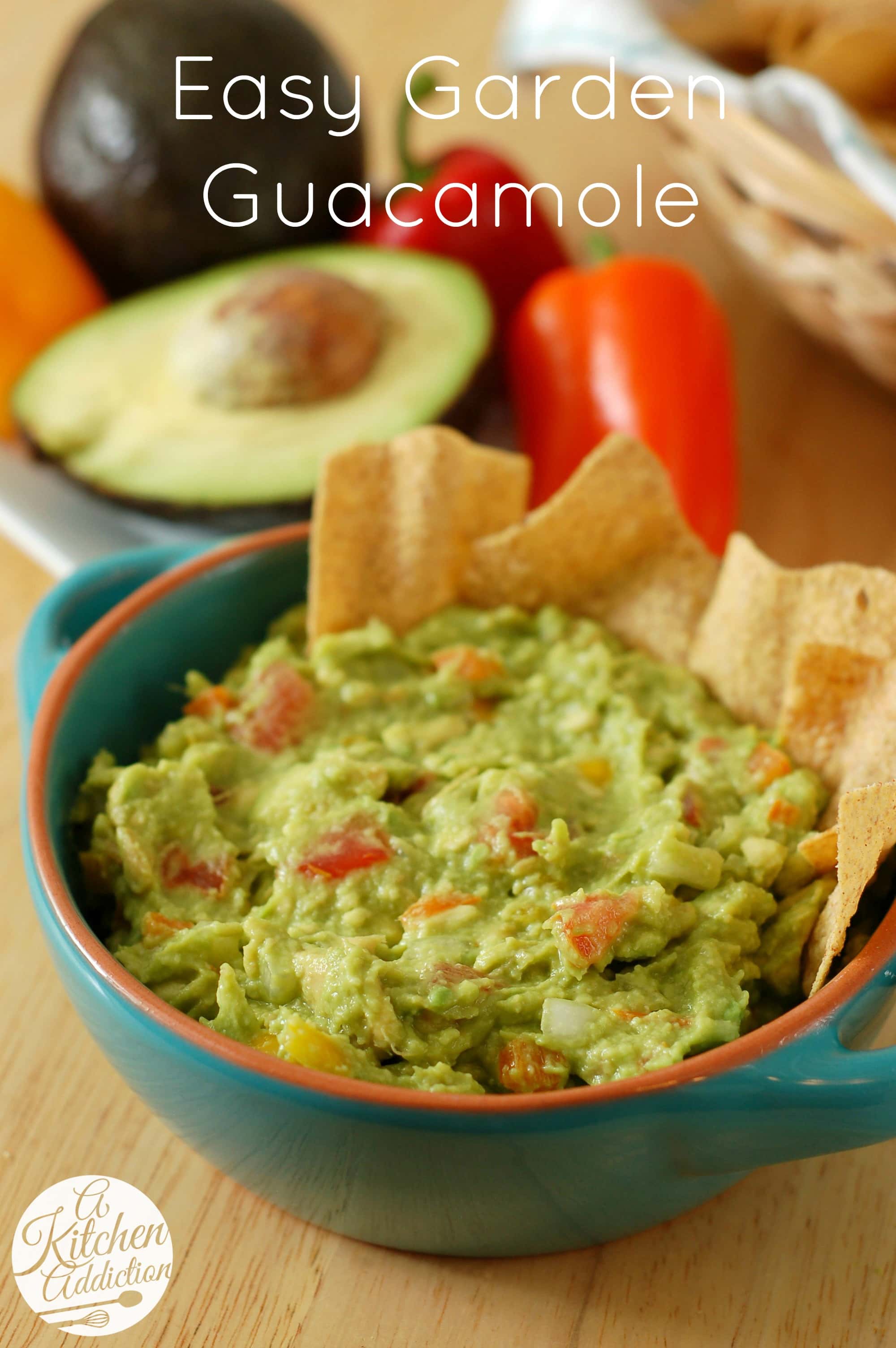 Easy Garden Guacamole Recipe from A Kitchen Addiction