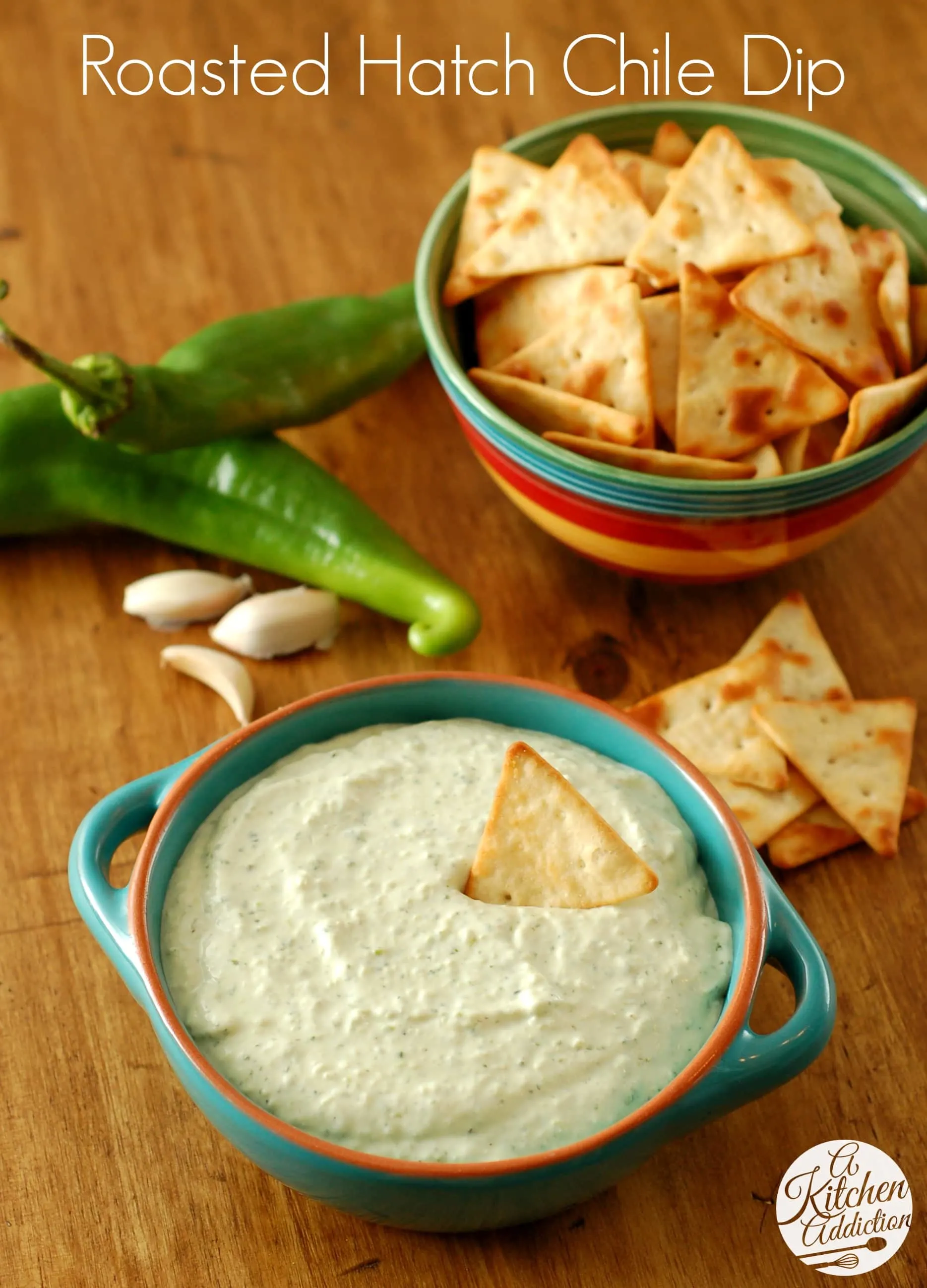 Creamy Roasted Hatch Chile Dip Recipe from A Kitchen Addiction