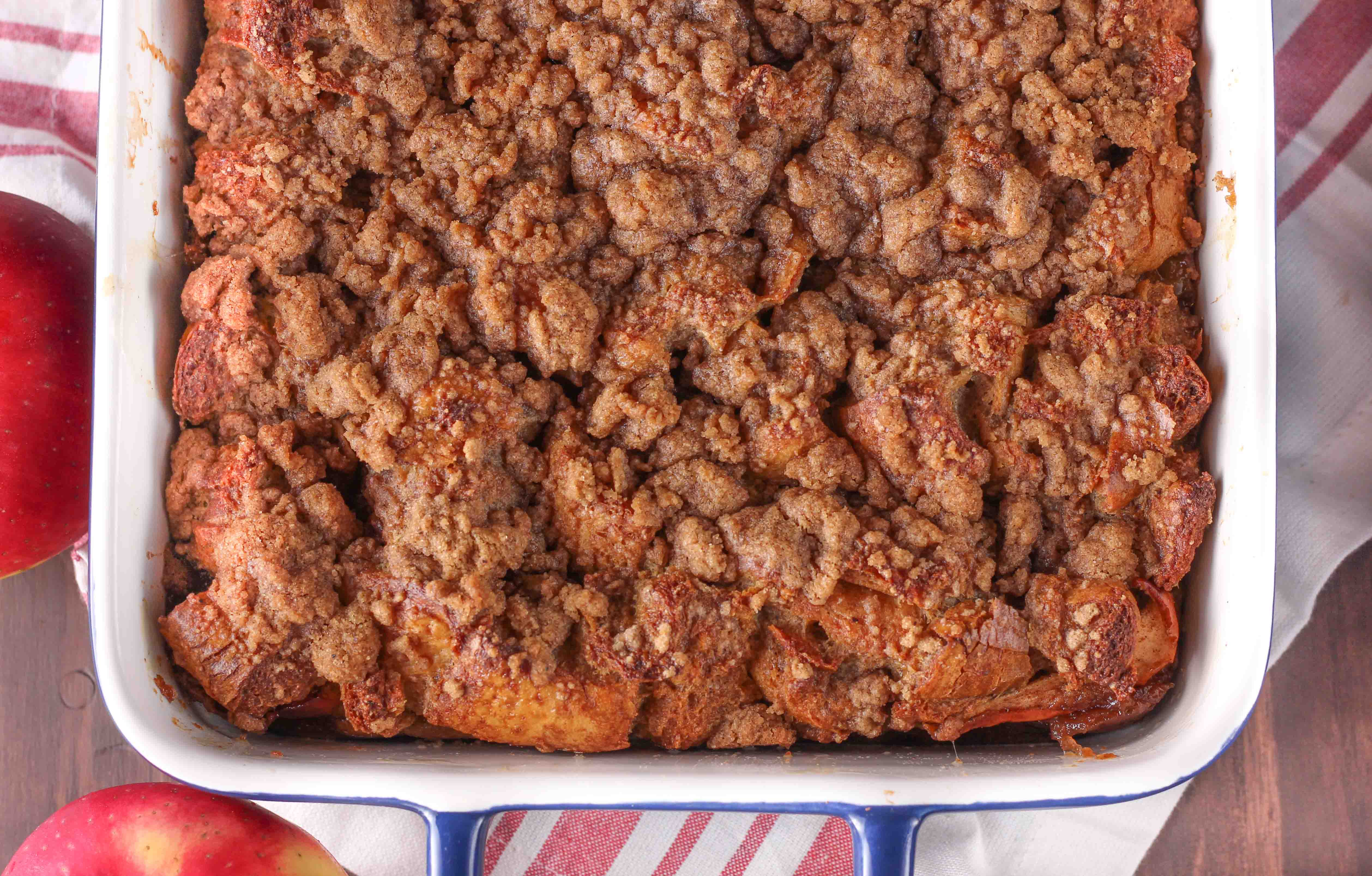 Spiced Apple Pie French Toast Bake Recipe from A Kitchen Addiction