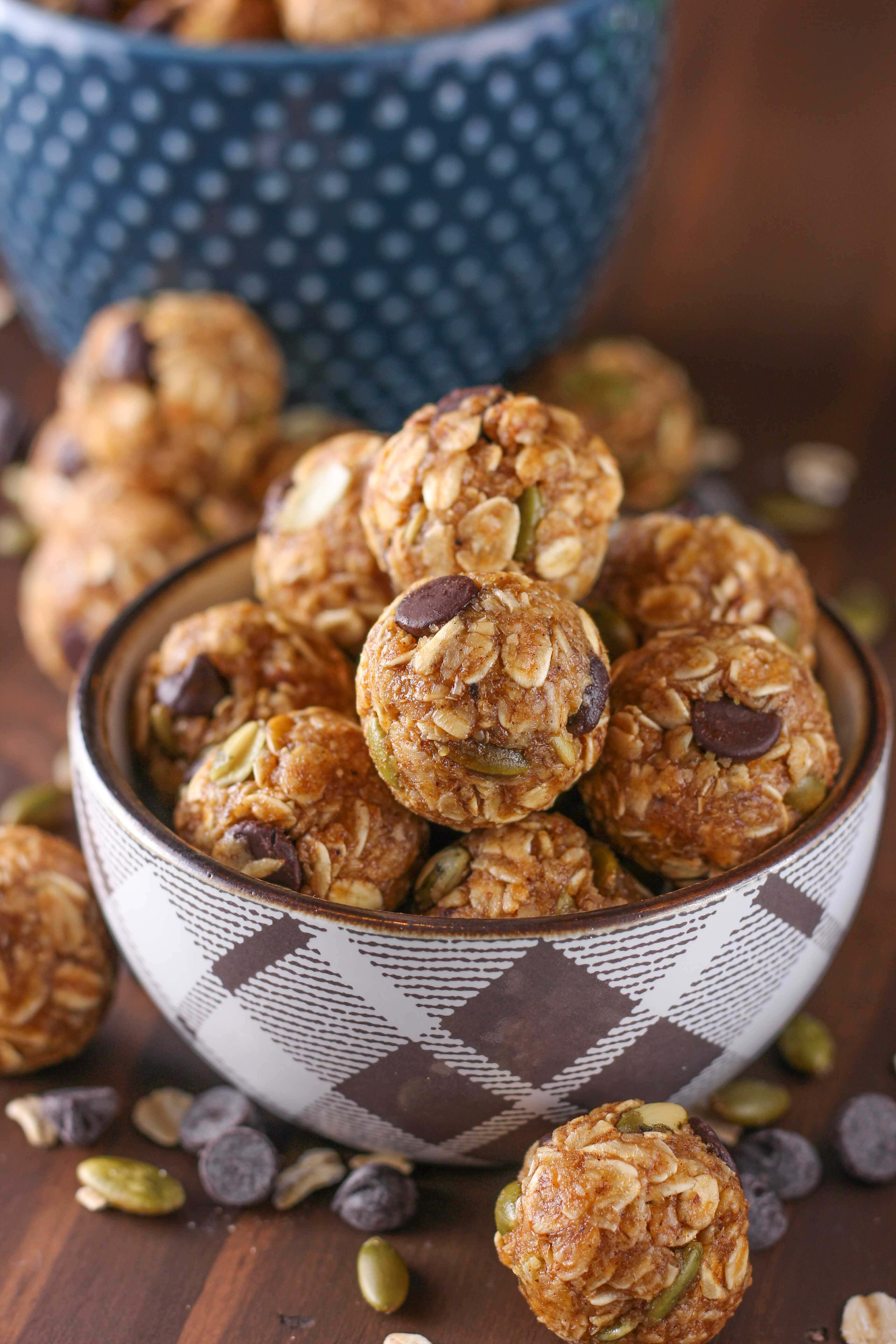 Dark Chocolate Pumpkin Spice Granola Bites Recipe from A Kitchen Addiction