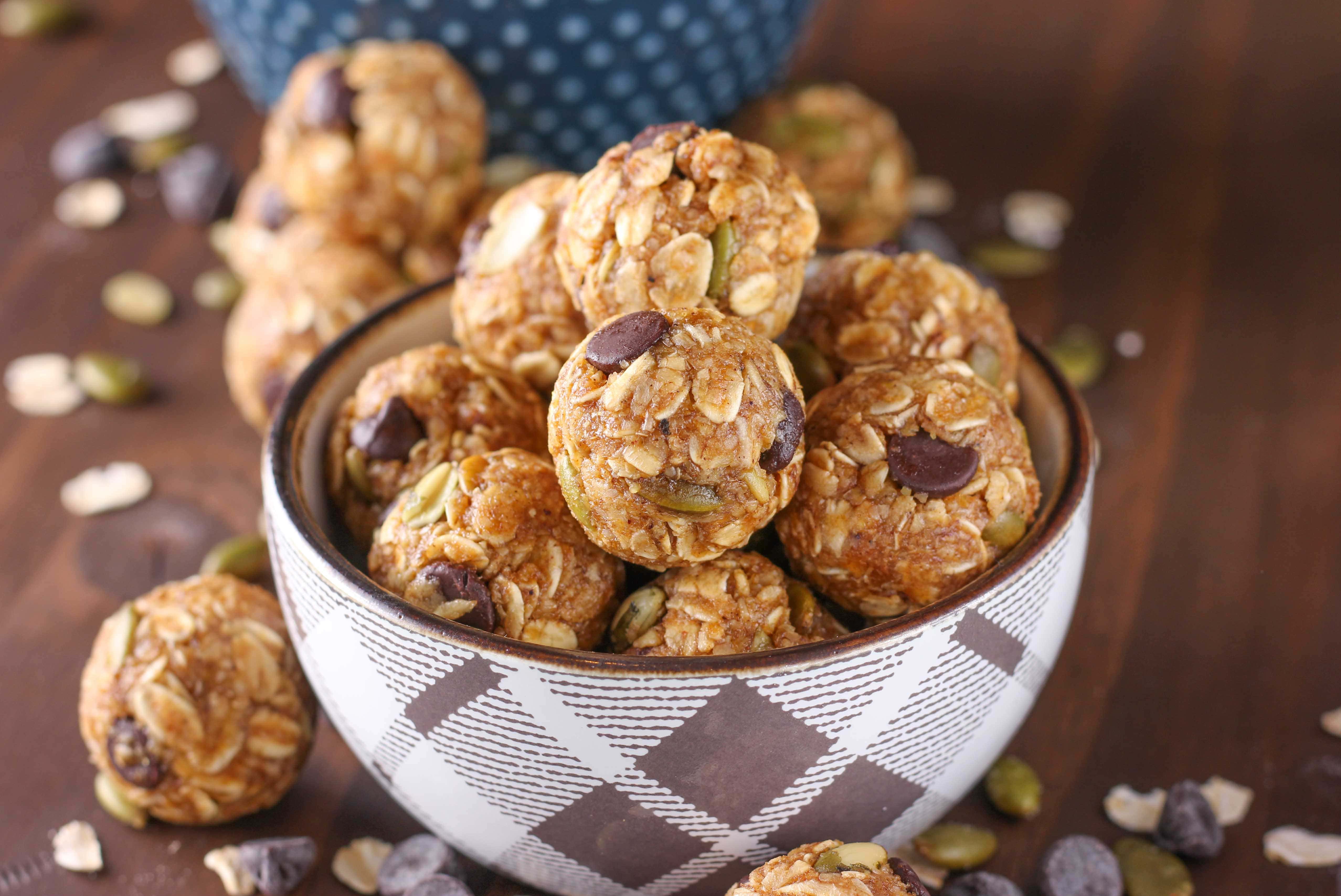 Dark Chocolate Pumpkin Spice Granola Bites Recipe from A Kitchen Addiction