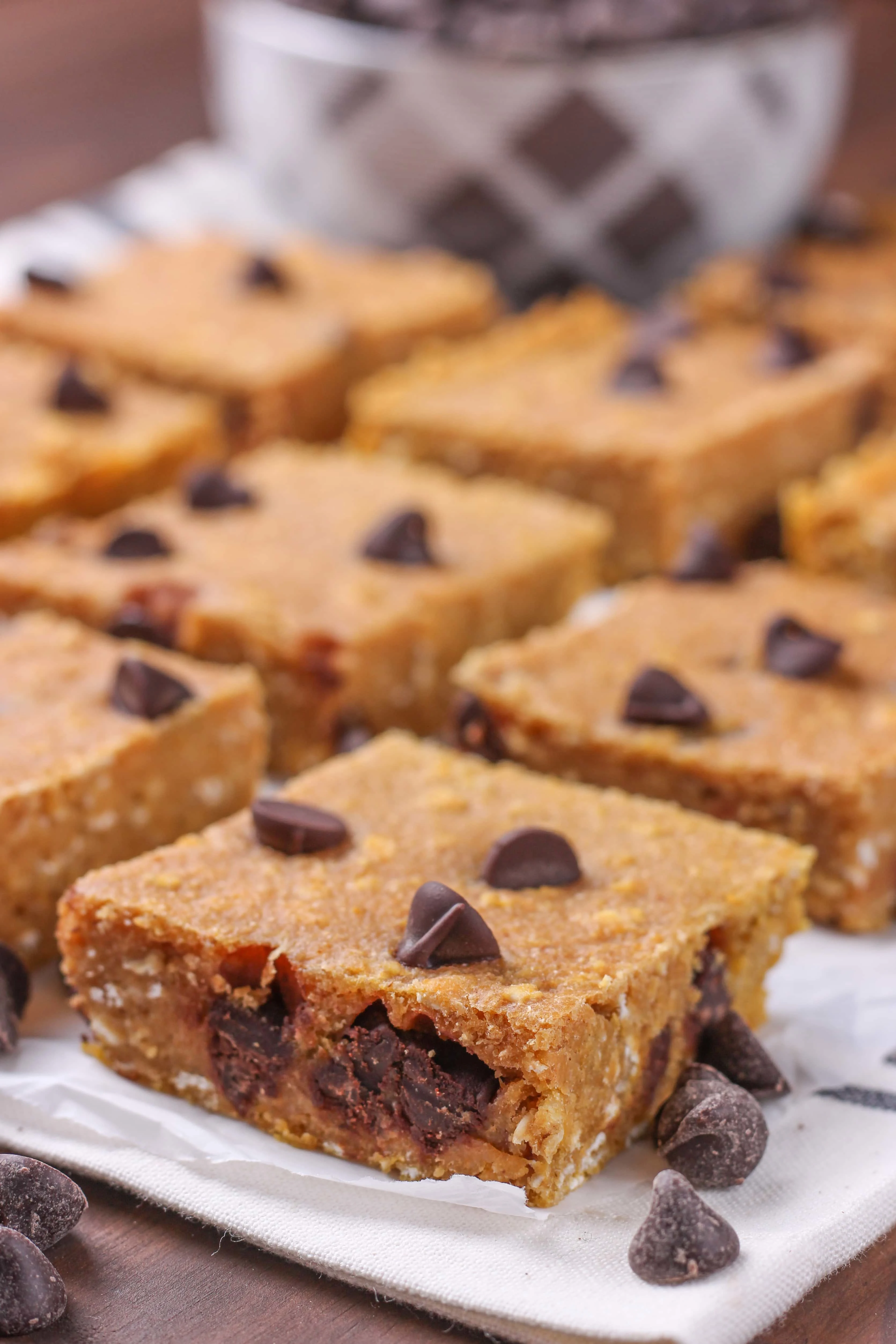 Whole Wheat Chocolate Chip Pumpkin Snack Bars Recipe from A Kitchen Addiction