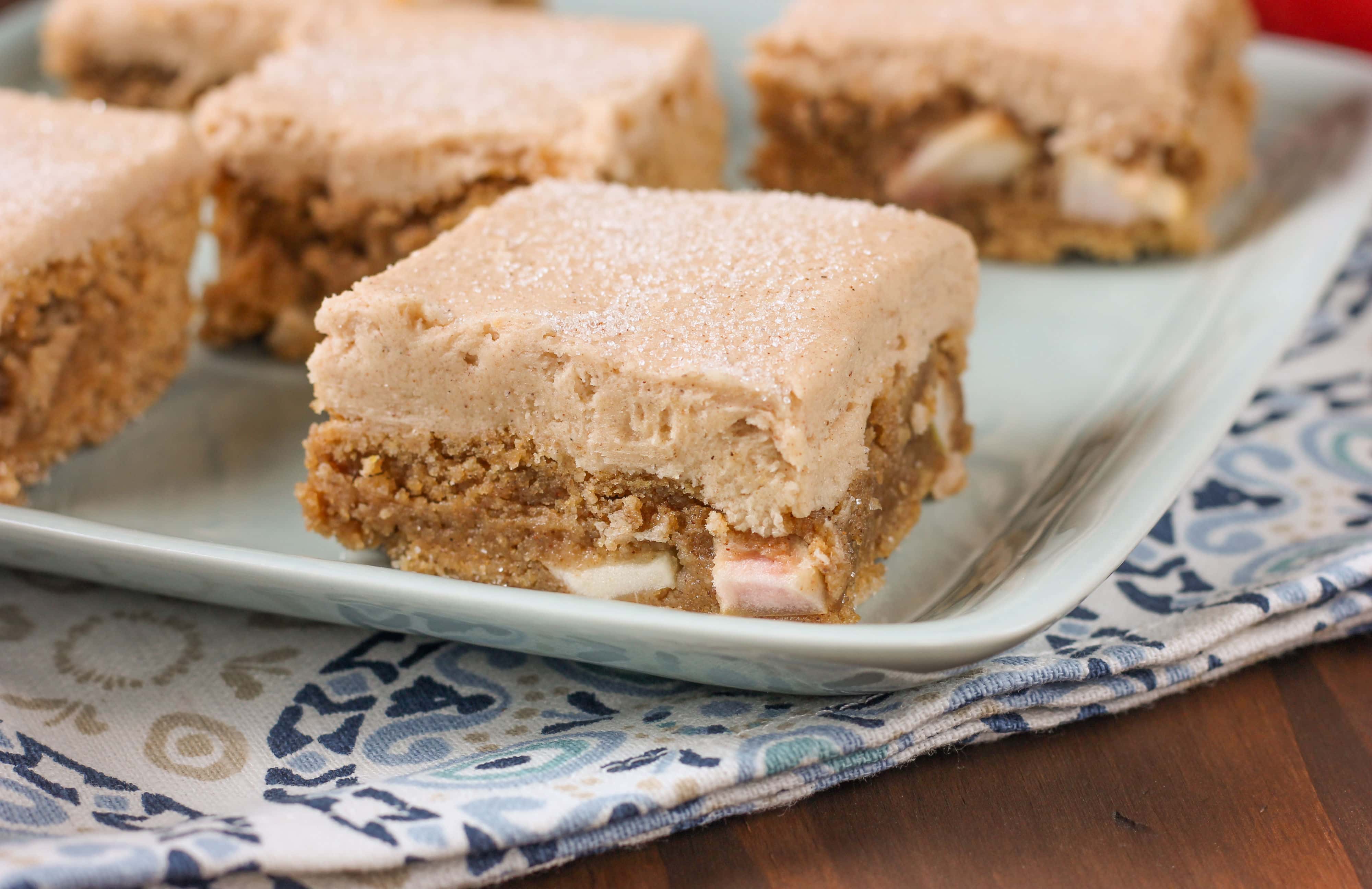 Cinnamon Apple Bars Recipe from A Kitchen Addiction