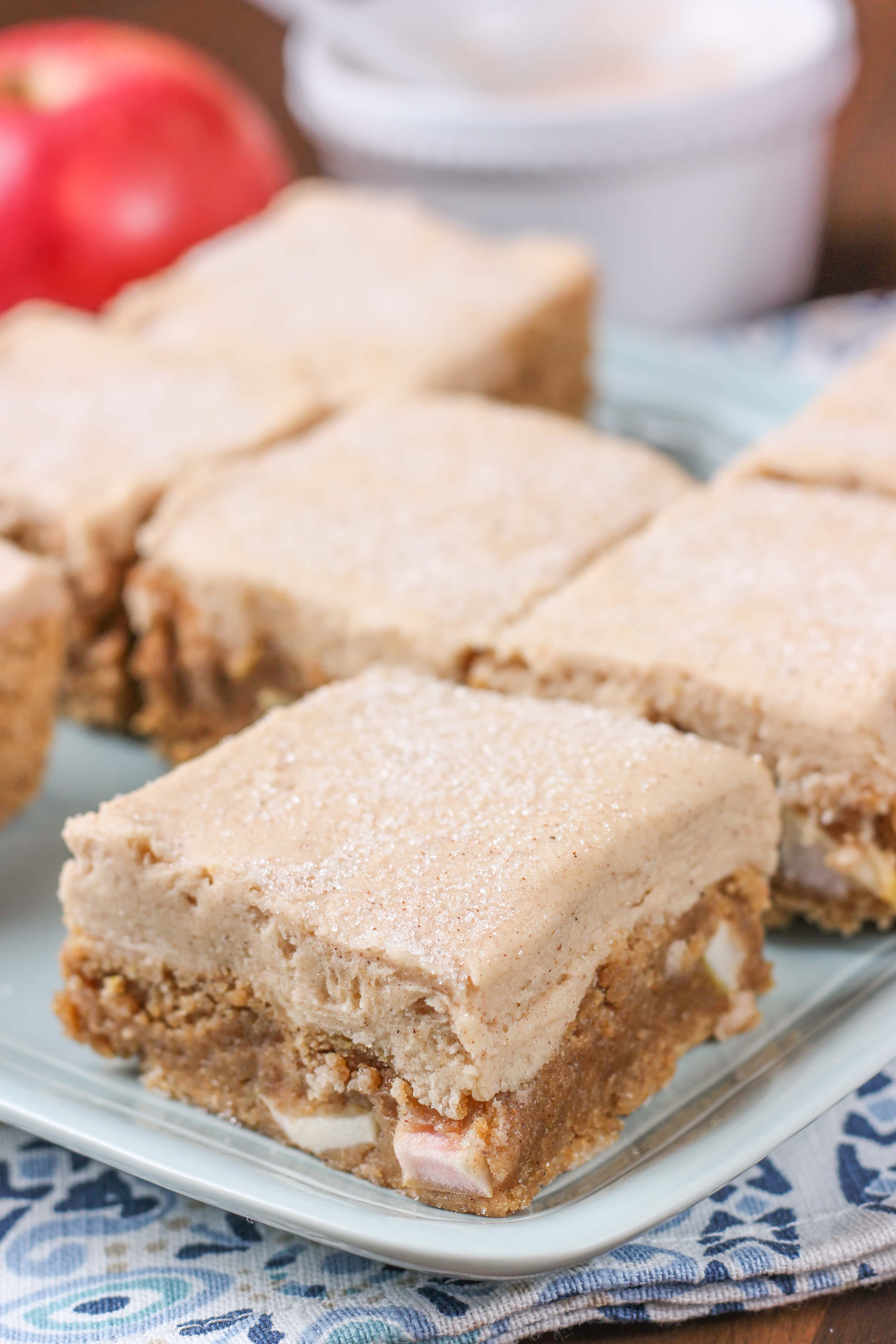 Cinnamon Apple Bars with Spiced Brown Sugar Buttercream