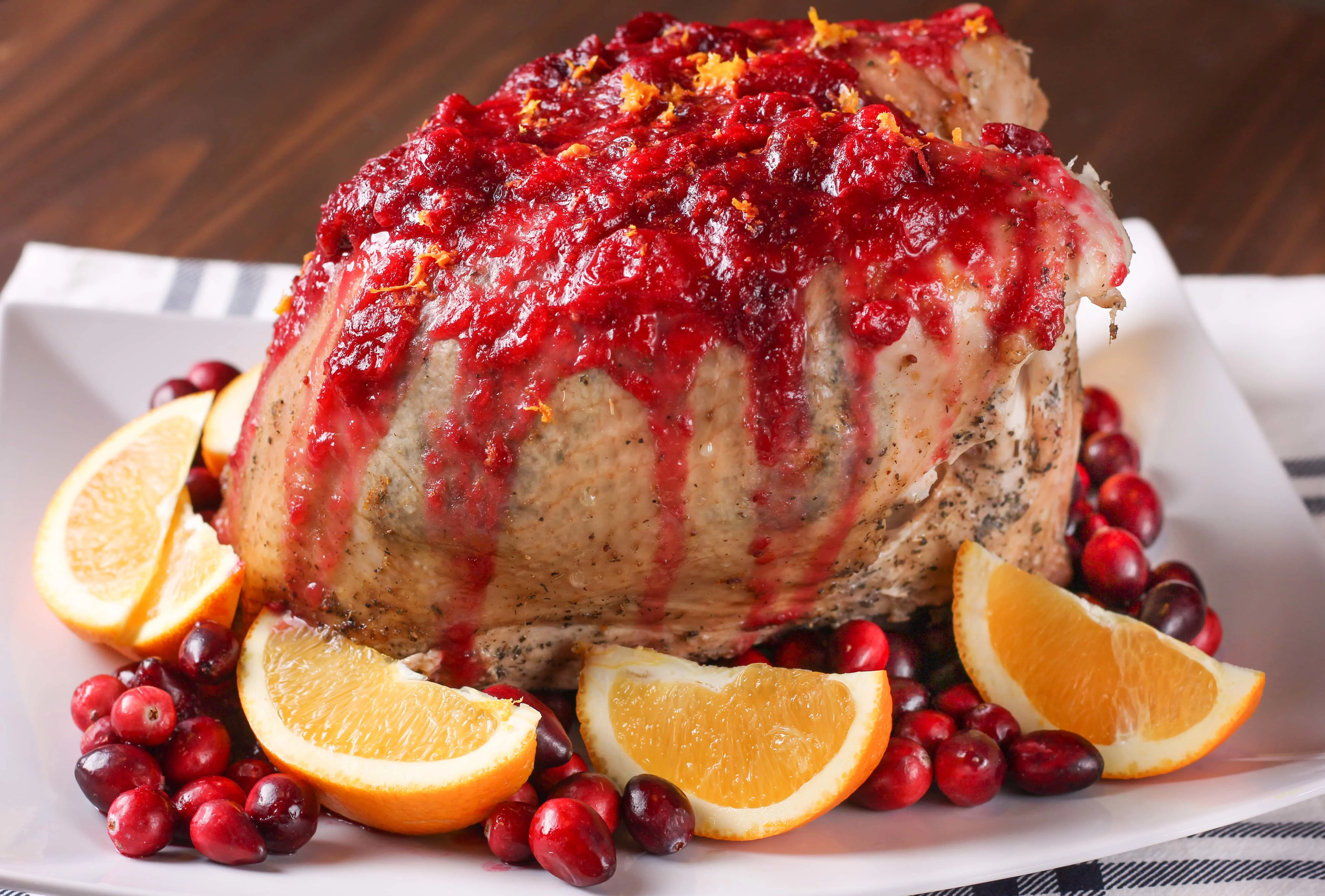 Slow Cooker Cranberry Orange Turkey Breast Recipe from A Kitchen Addiction