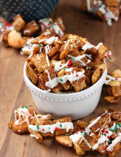 White Chocolate Gingerbread Chex Mix Recipe from A Kitchen Addiction