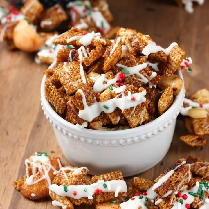 White Chocolate Gingerbread Chex Mix Recipe from A Kitchen Addiction