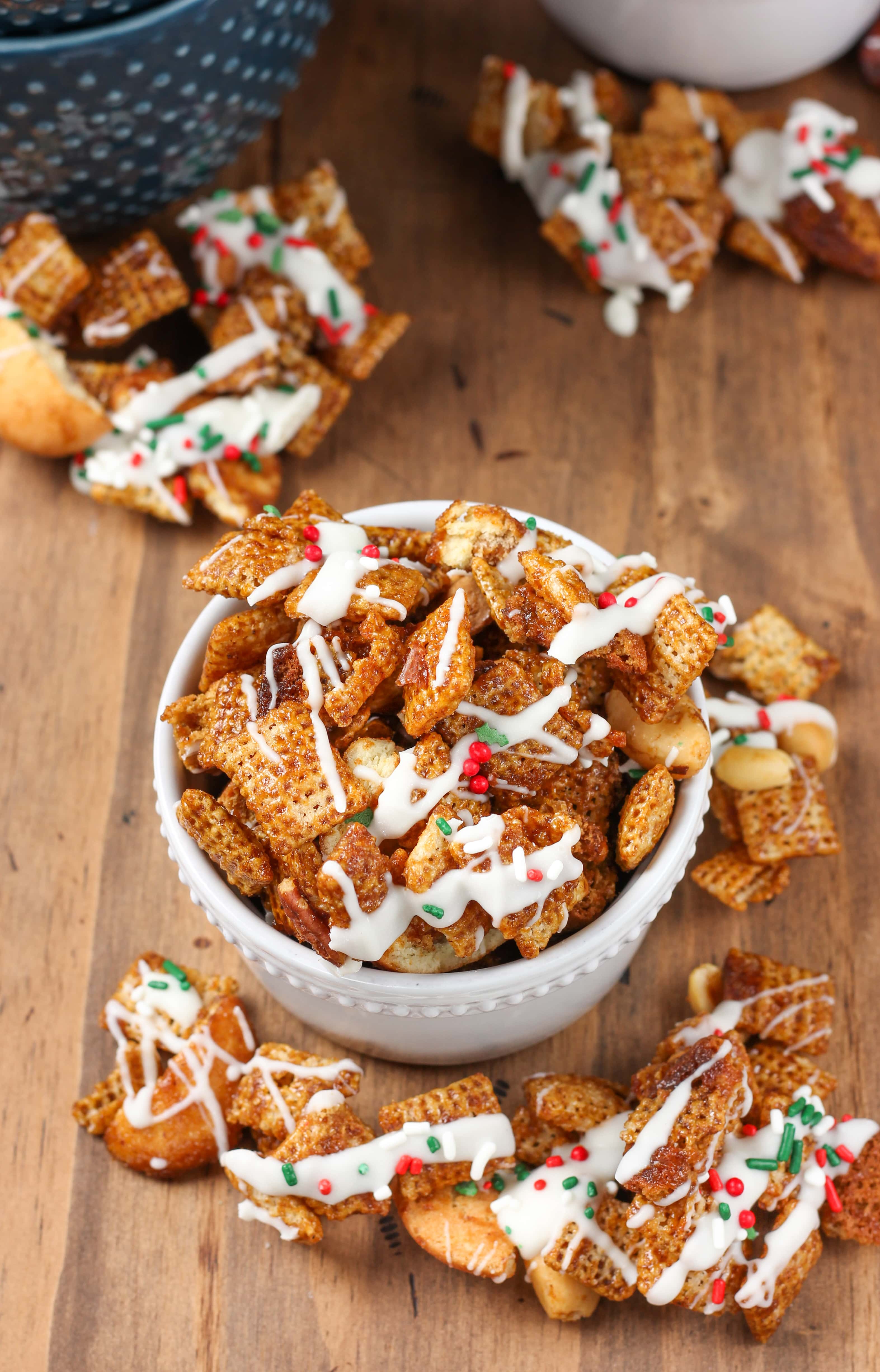 White Chocolate Gingerbread Chex Mix Recipe from A Kitchen Addiction