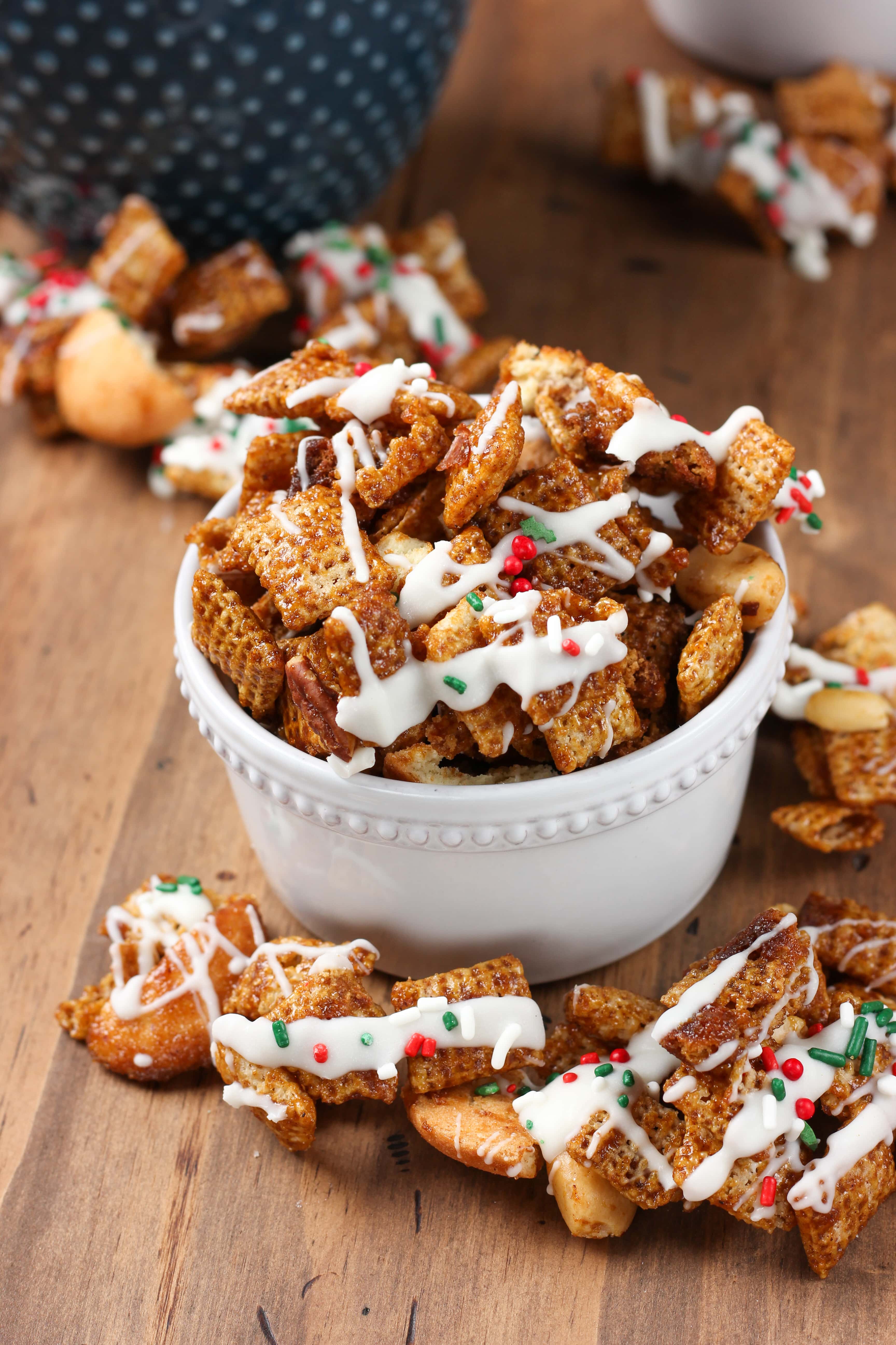 White Chocolate Gingerbread Chex Mix Recipe from A Kitchen Addiction