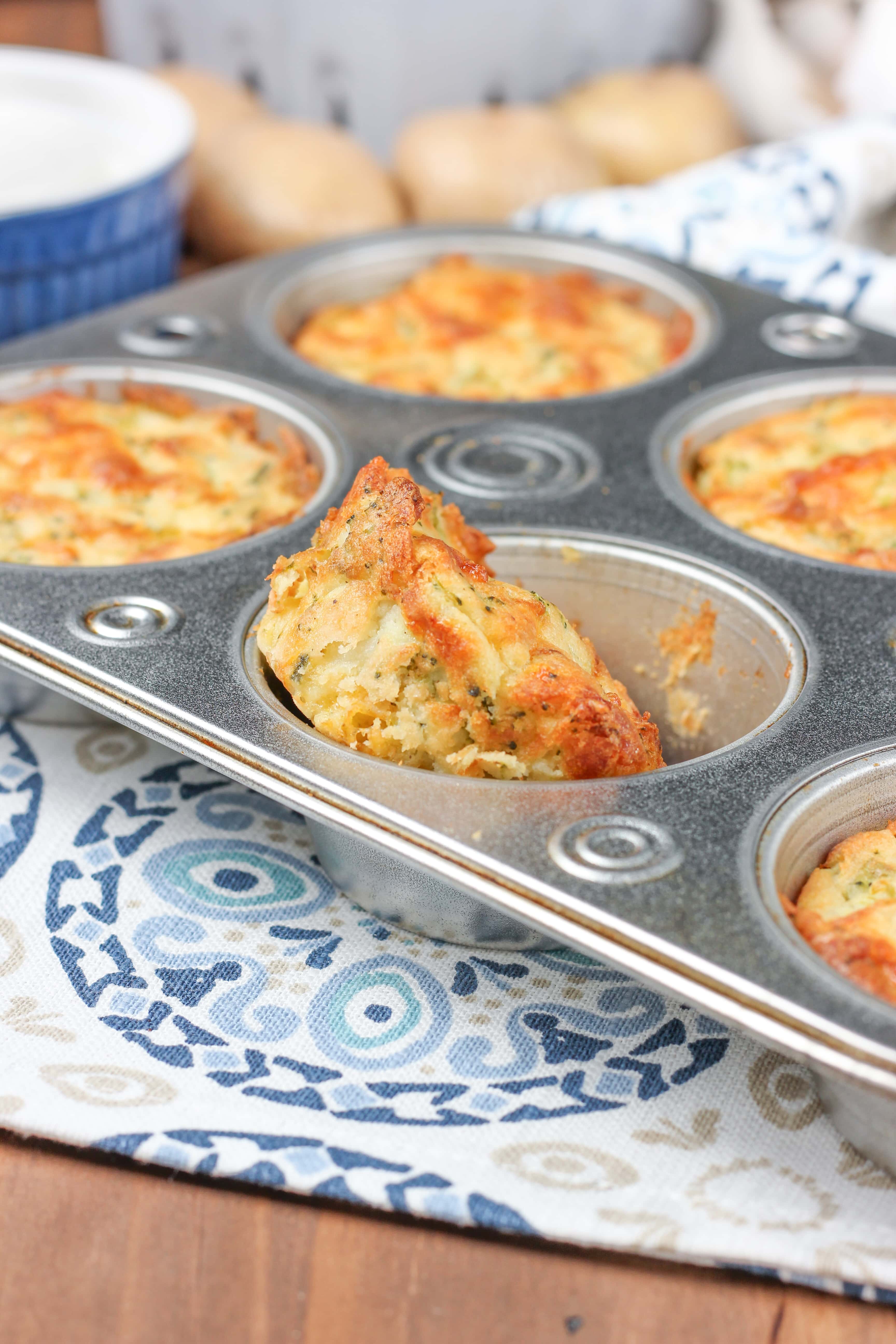 Broccoli Cheddar Potato Puffs Recipe from A Kitchen Addiction