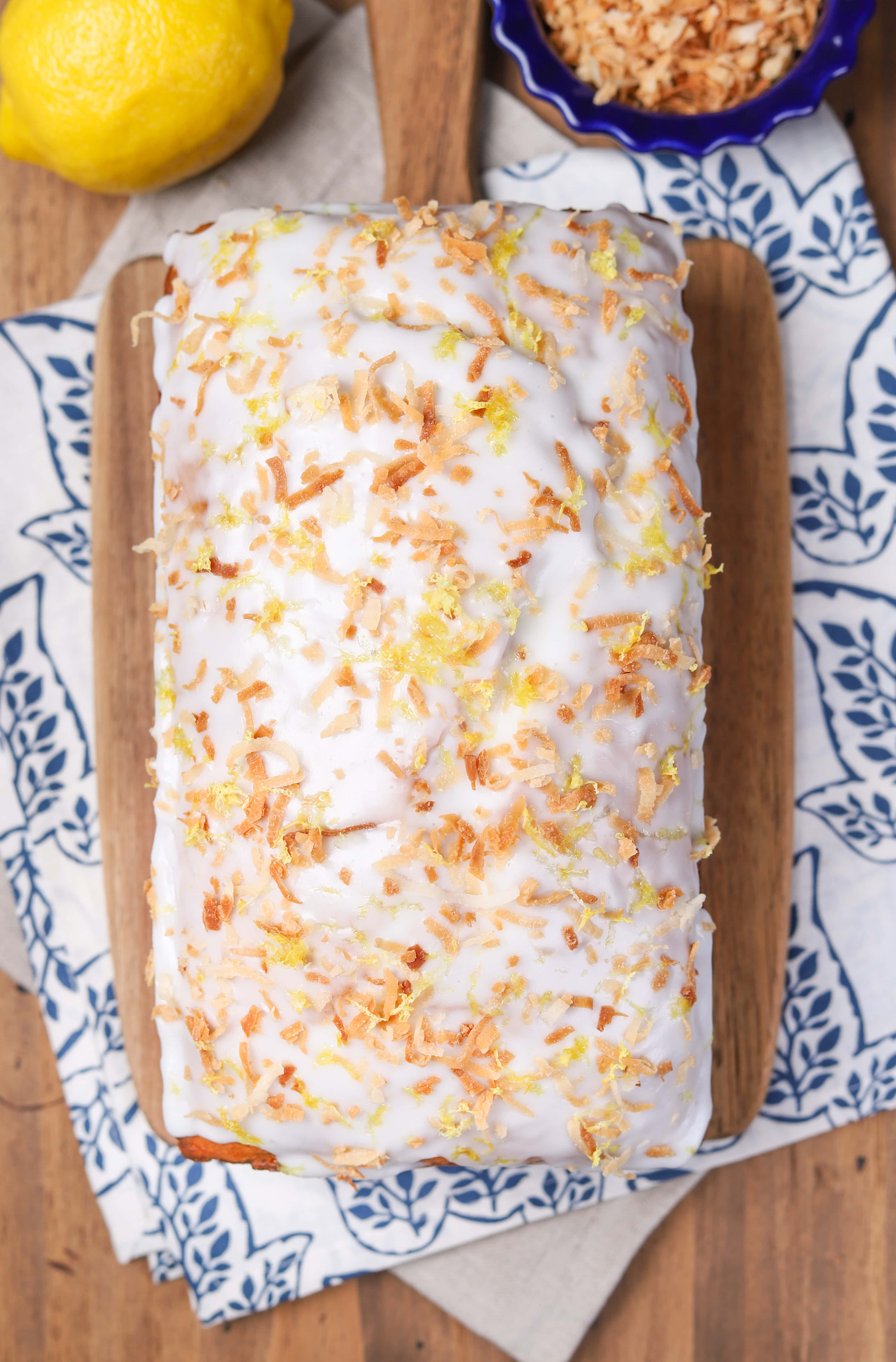 Lemon Coconut Yogurt Bread Recipe from A Kitchen Addiction