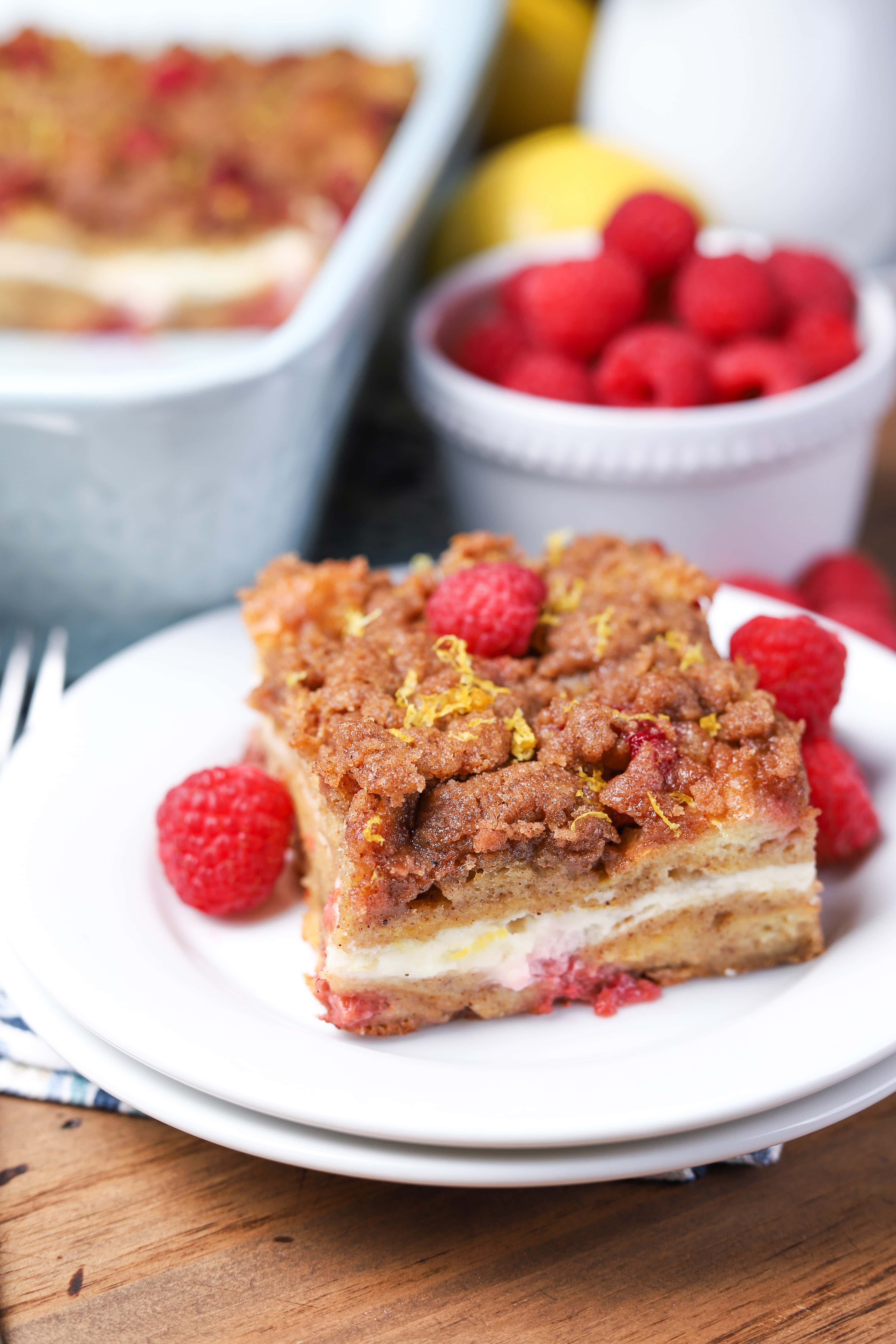 Raspberry Lemon Cream French Toast Bake Recipe with Overnight Option