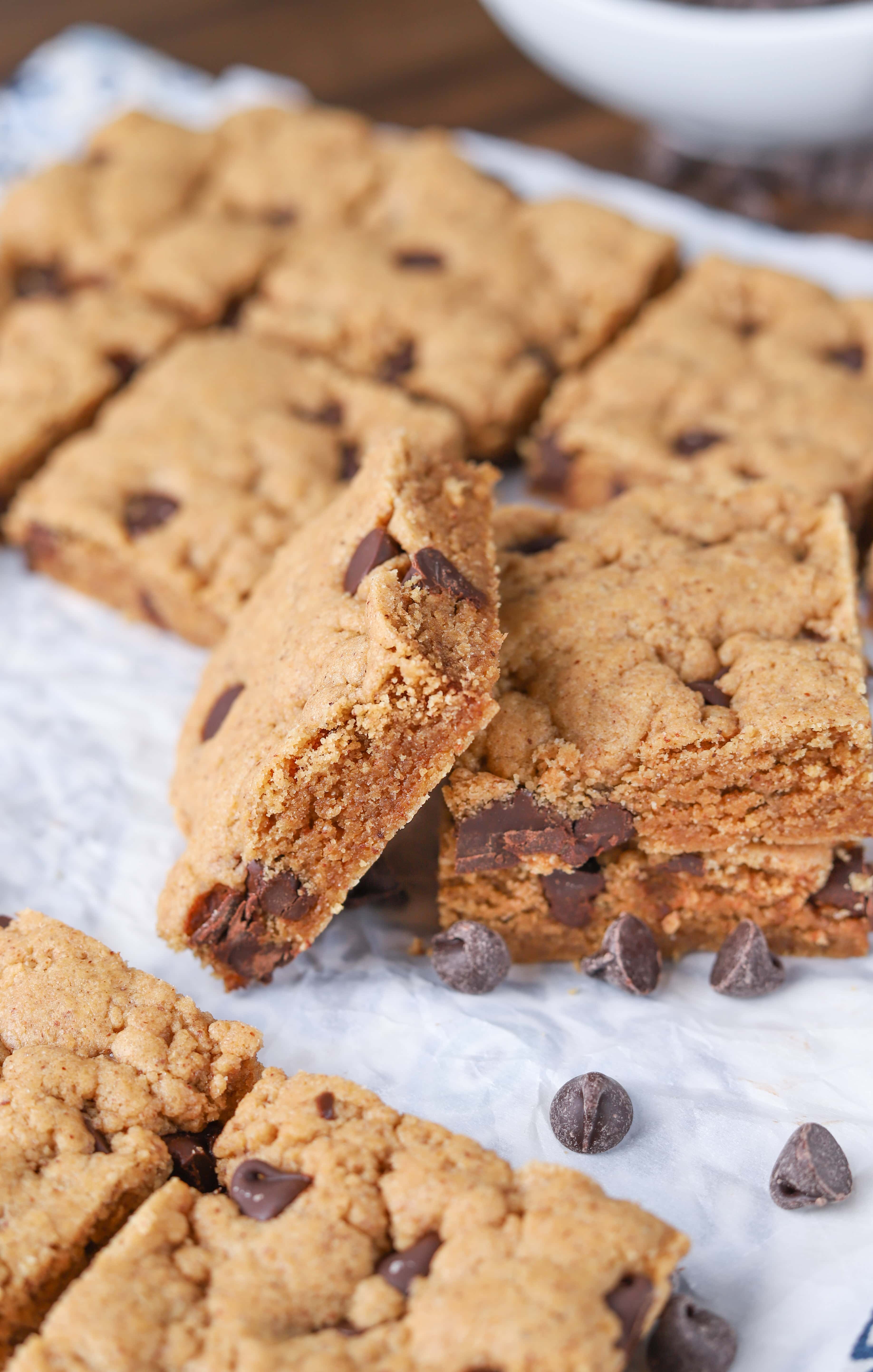 Whole Wheat Chocolate Chip Almond Butter Bars Recipe