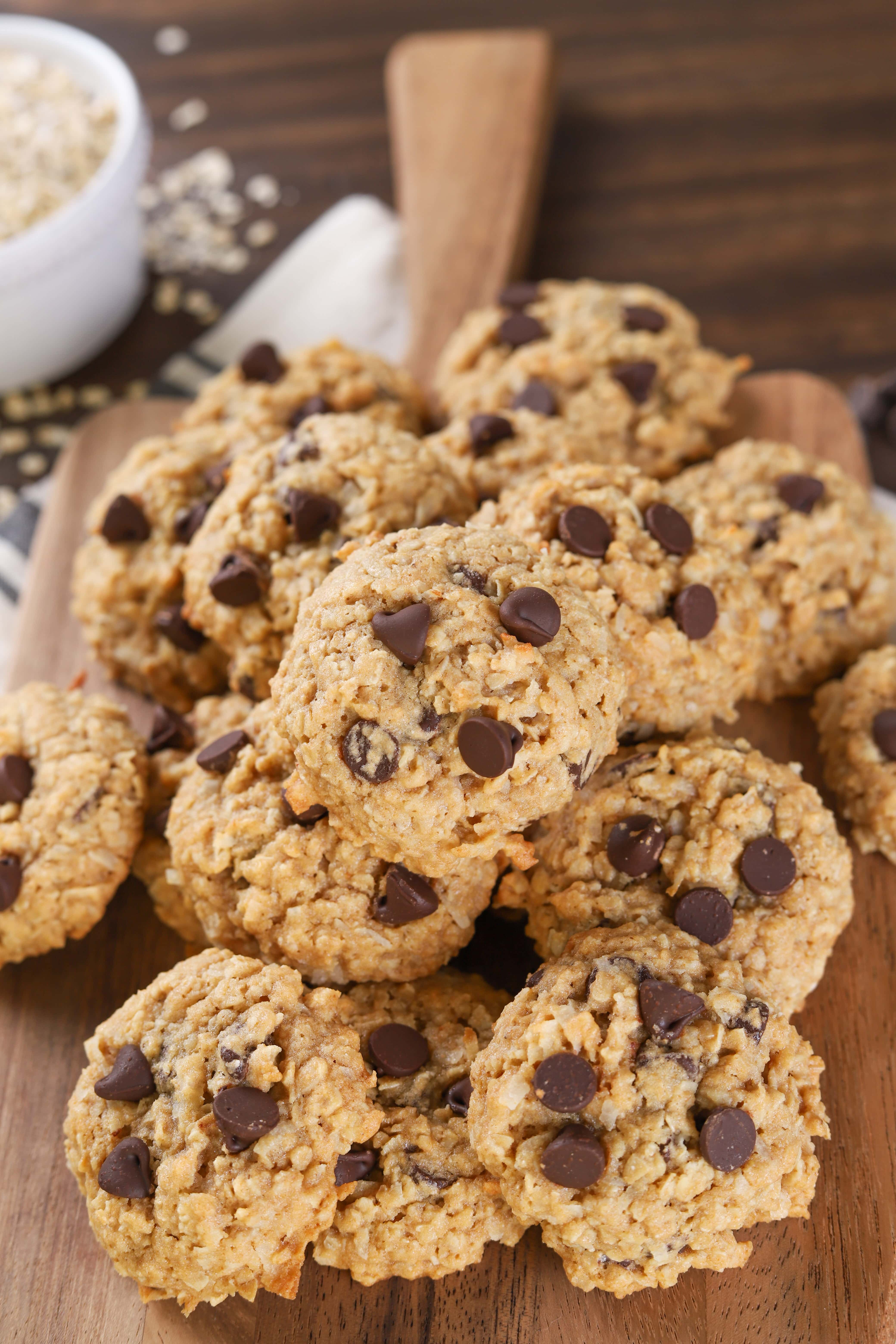 Coconut Chocolate Chip Honey Oatmeal Cookies Recipe