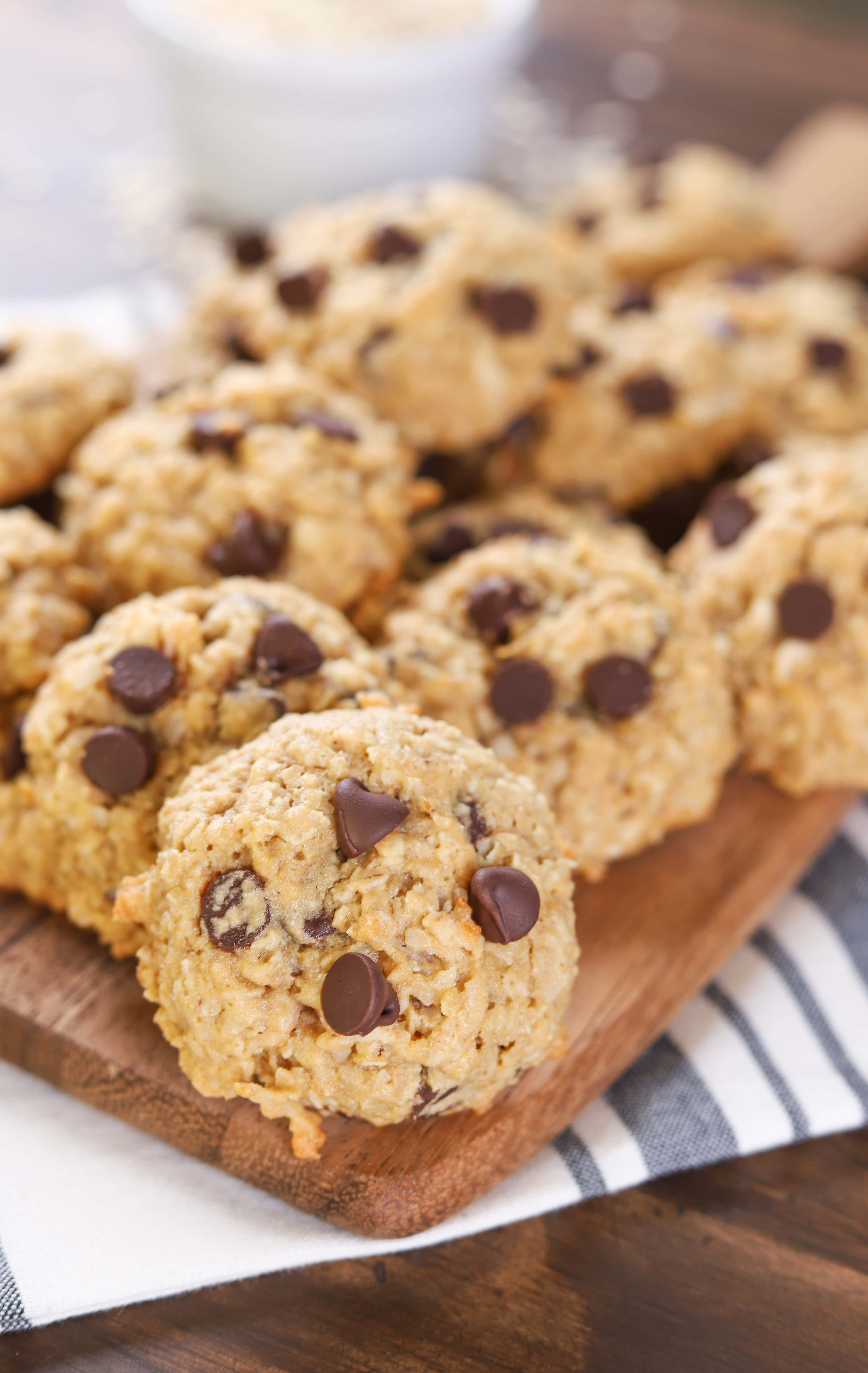 Coconut Chocolate Chip Honey Oatmeal Cookies Recipe