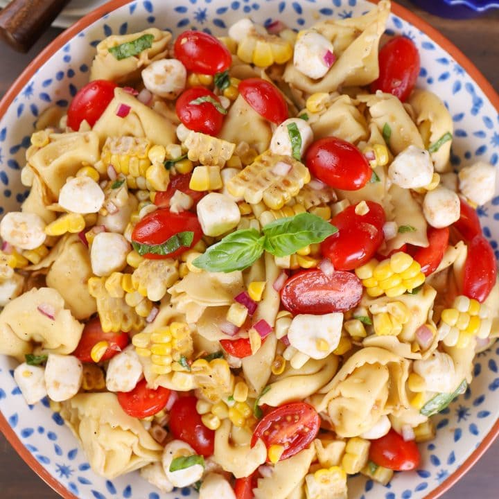 Caprese Corn Tortellini Salad Recipe