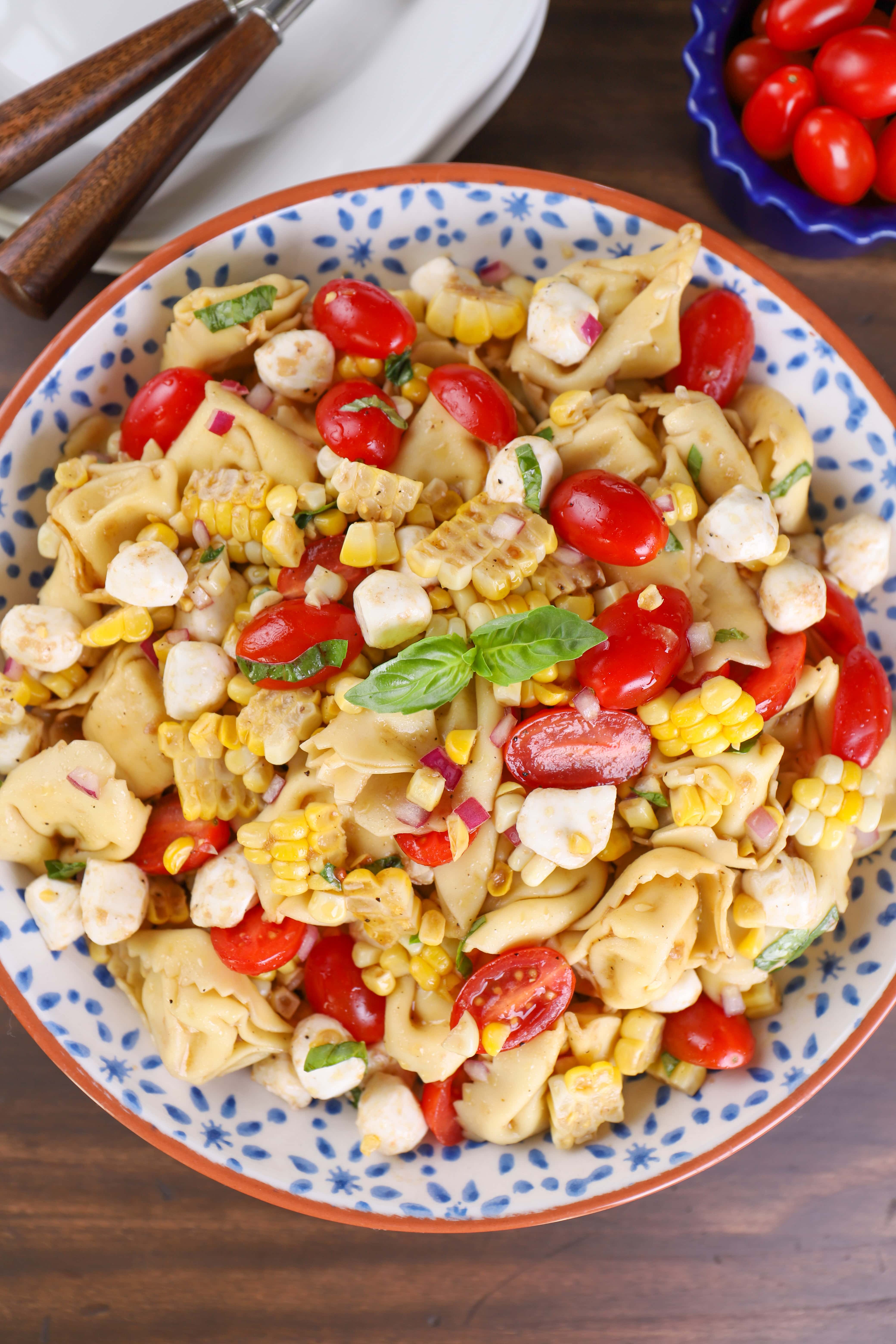 Caprese Corn Tortellini Salad Recipe