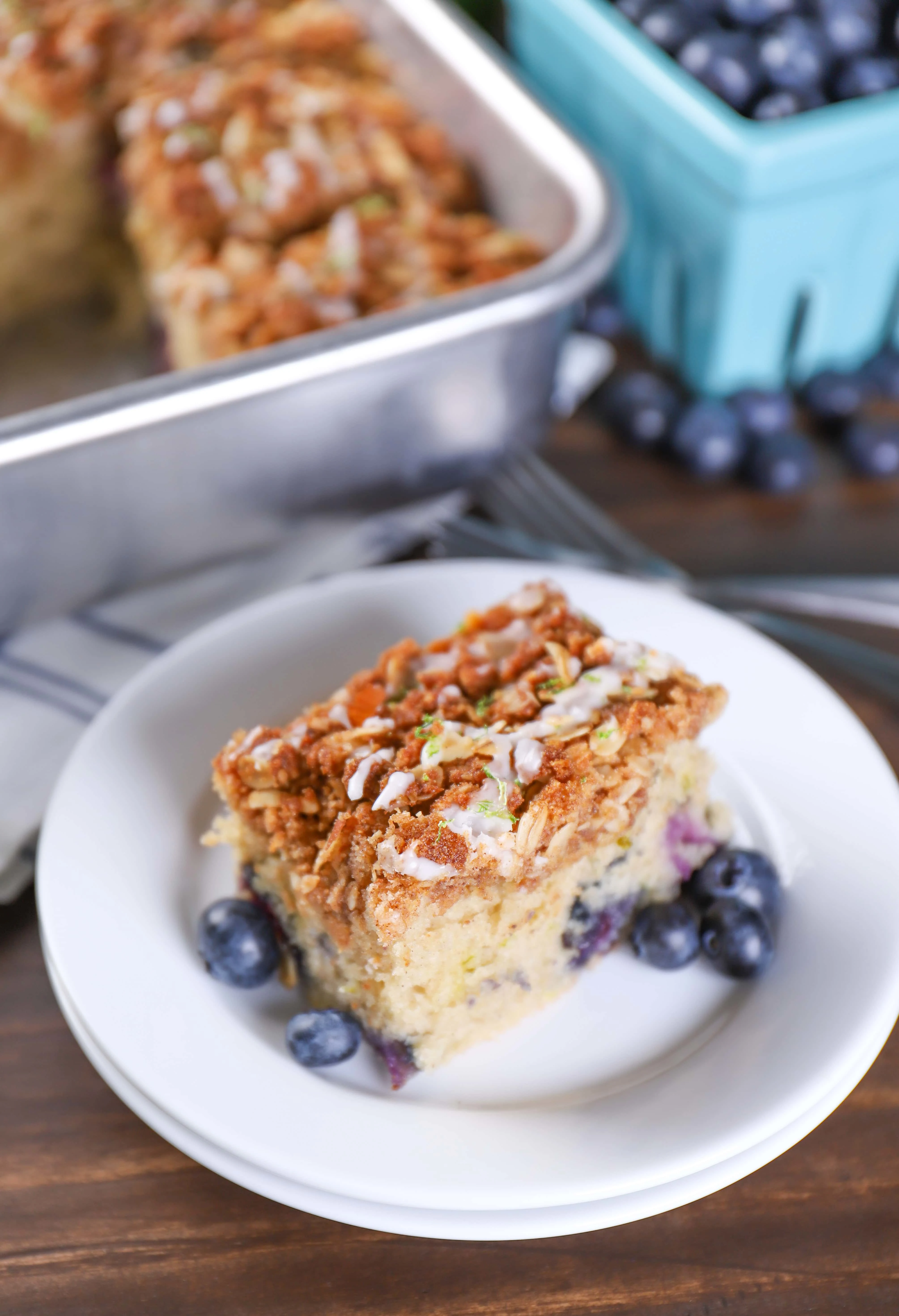 Gluten Free Blueberry Lime Coffee Cake Recipe from A Kitchen Addiction