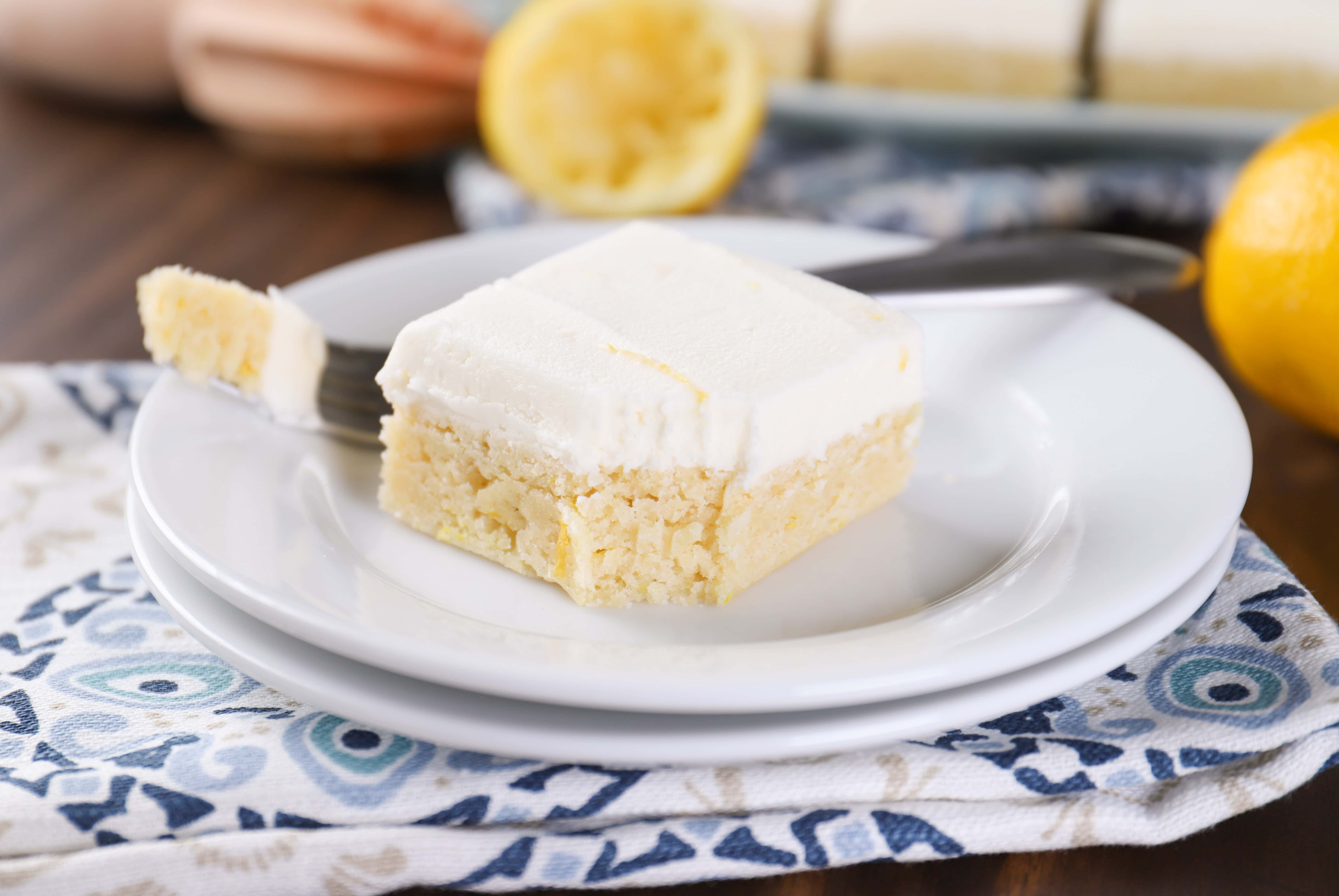 Frosted Lemon Sour Cream Cookie Bars Recipe