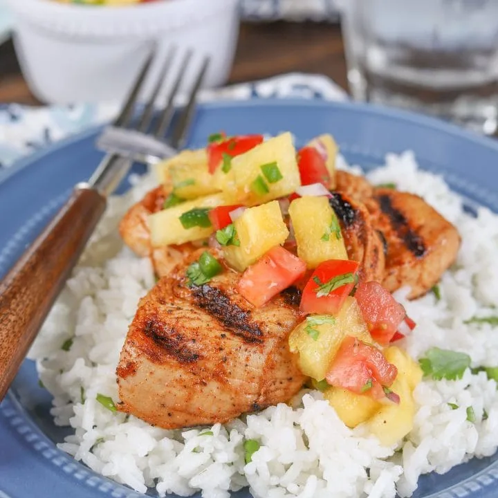 Grilled Chili Lime Turkey Tenders with Fresh Pineapple Salsa Recipe