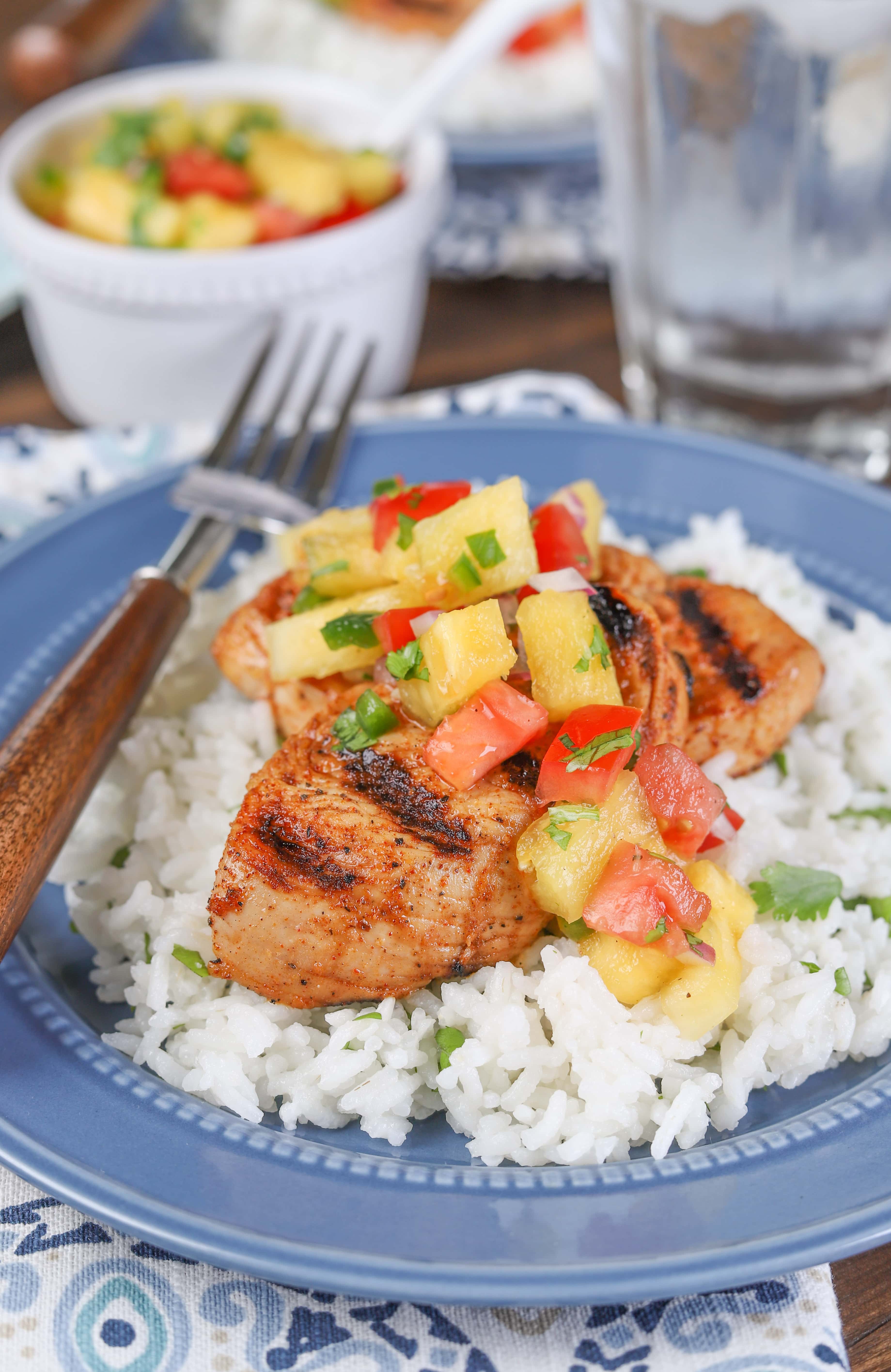 Grilled Chili Lime Turkey Tenders with Fresh Pineapple Salsa Recipe