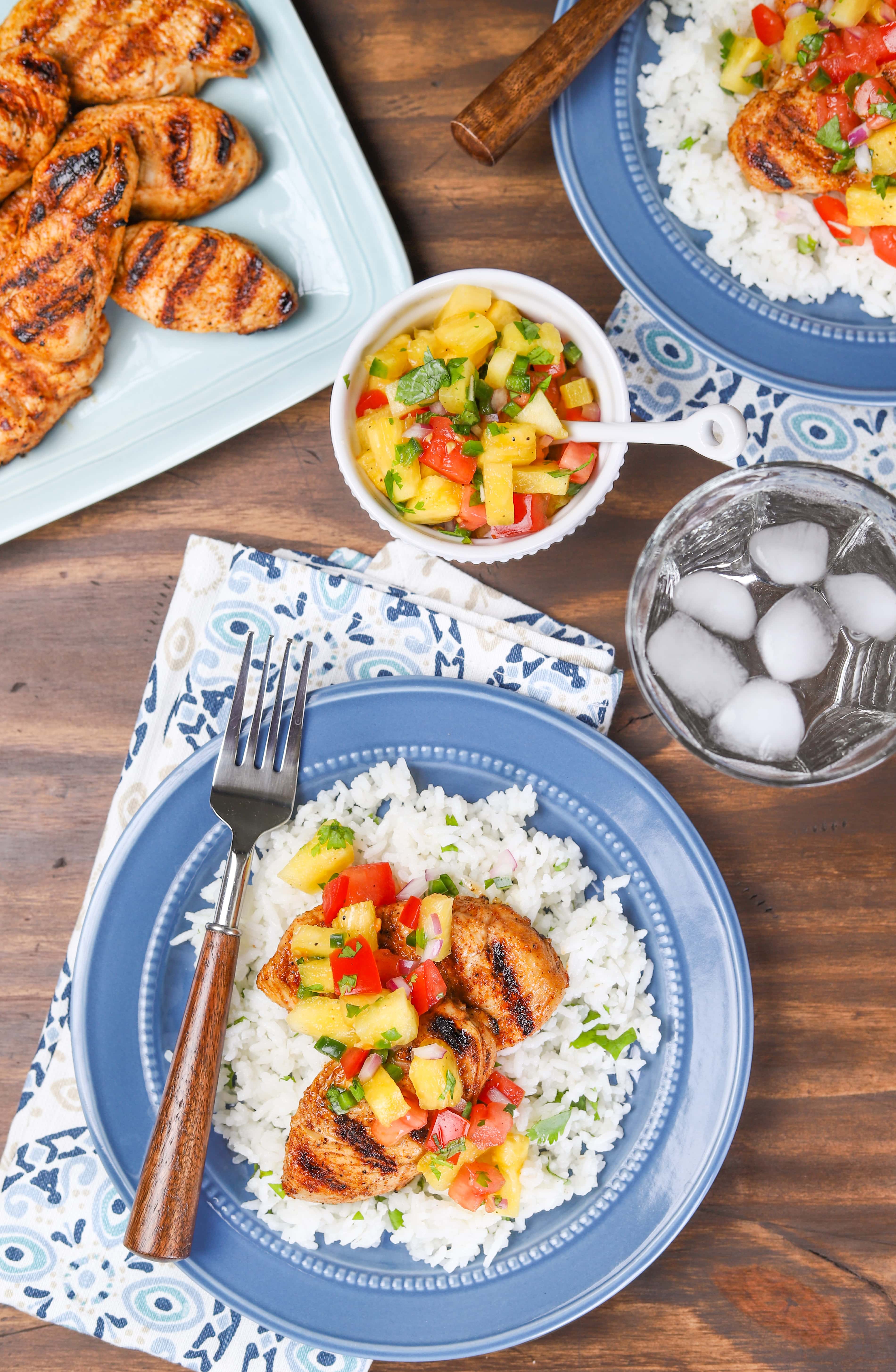 Grilled Chili Lime Turkey Tenders with Pineapple Salsa Recipe