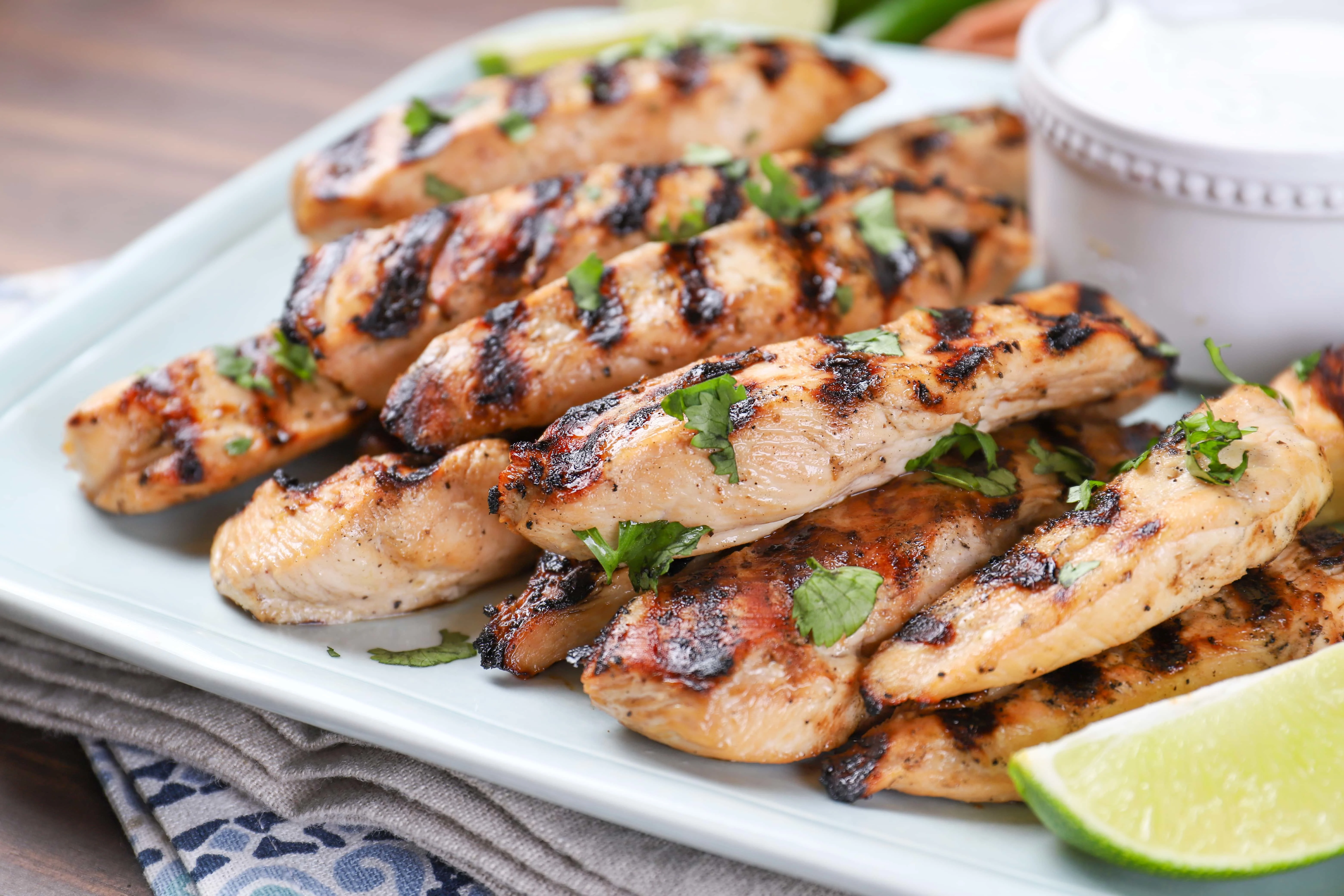 Easy Grilled Pineapple Chicken Strips with Dipping Sauce