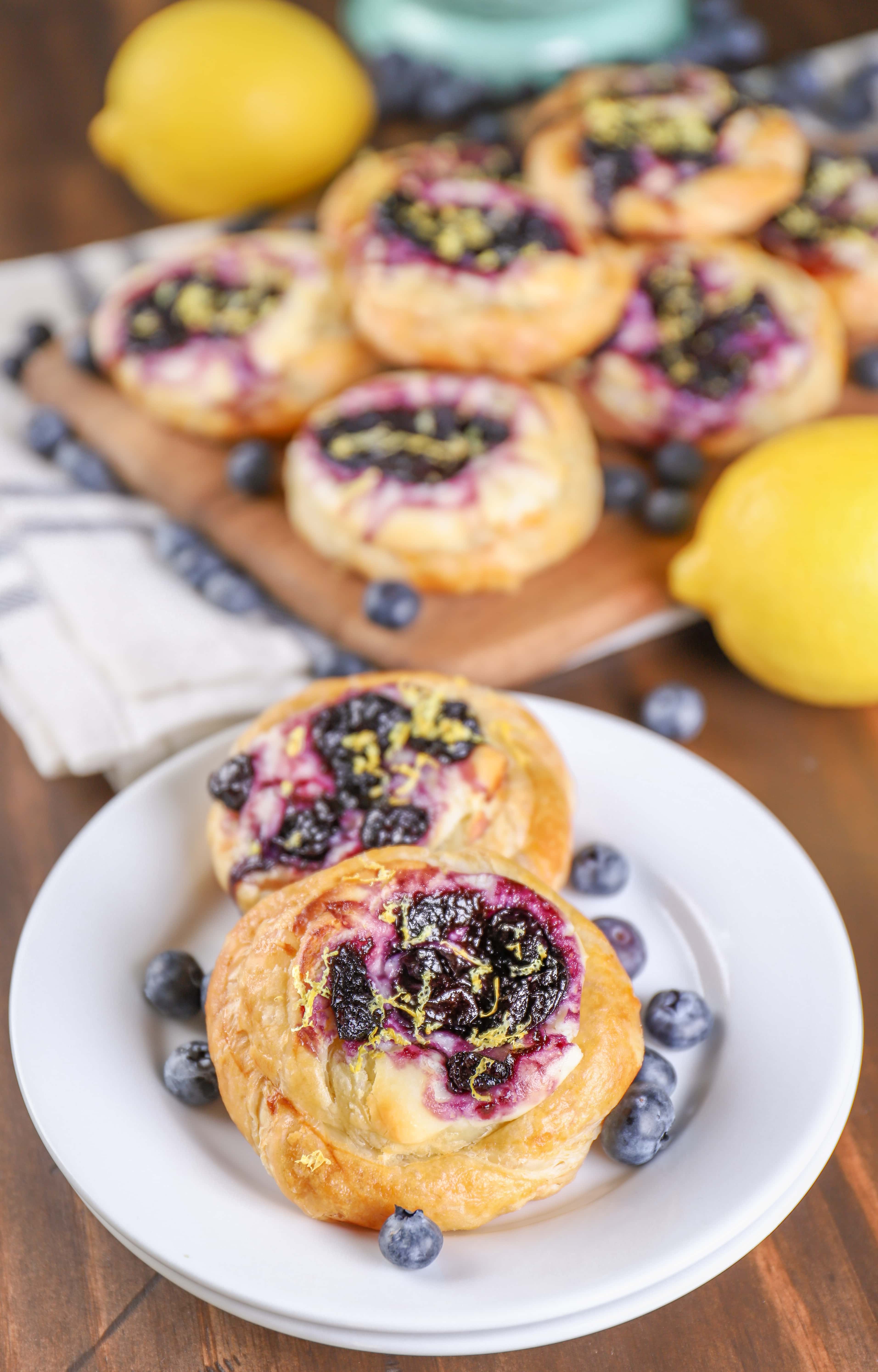 Puff Pastry Blueberry Cream Cheese Danishes Recipe from A Kitchen Addiction