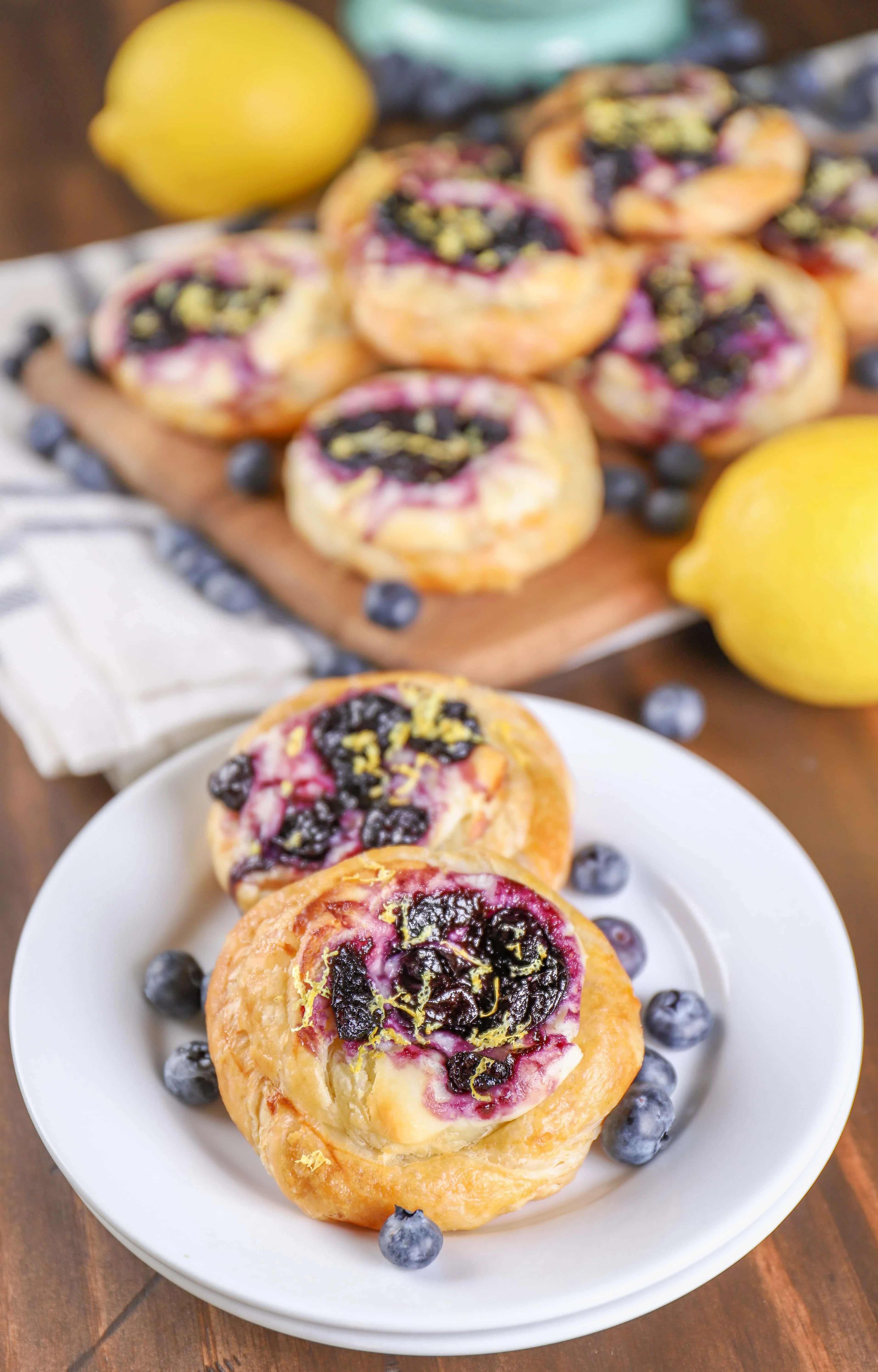 Puff Pastry Blueberry Cream Cheese Danishes Recipe from A Kitchen Addiction