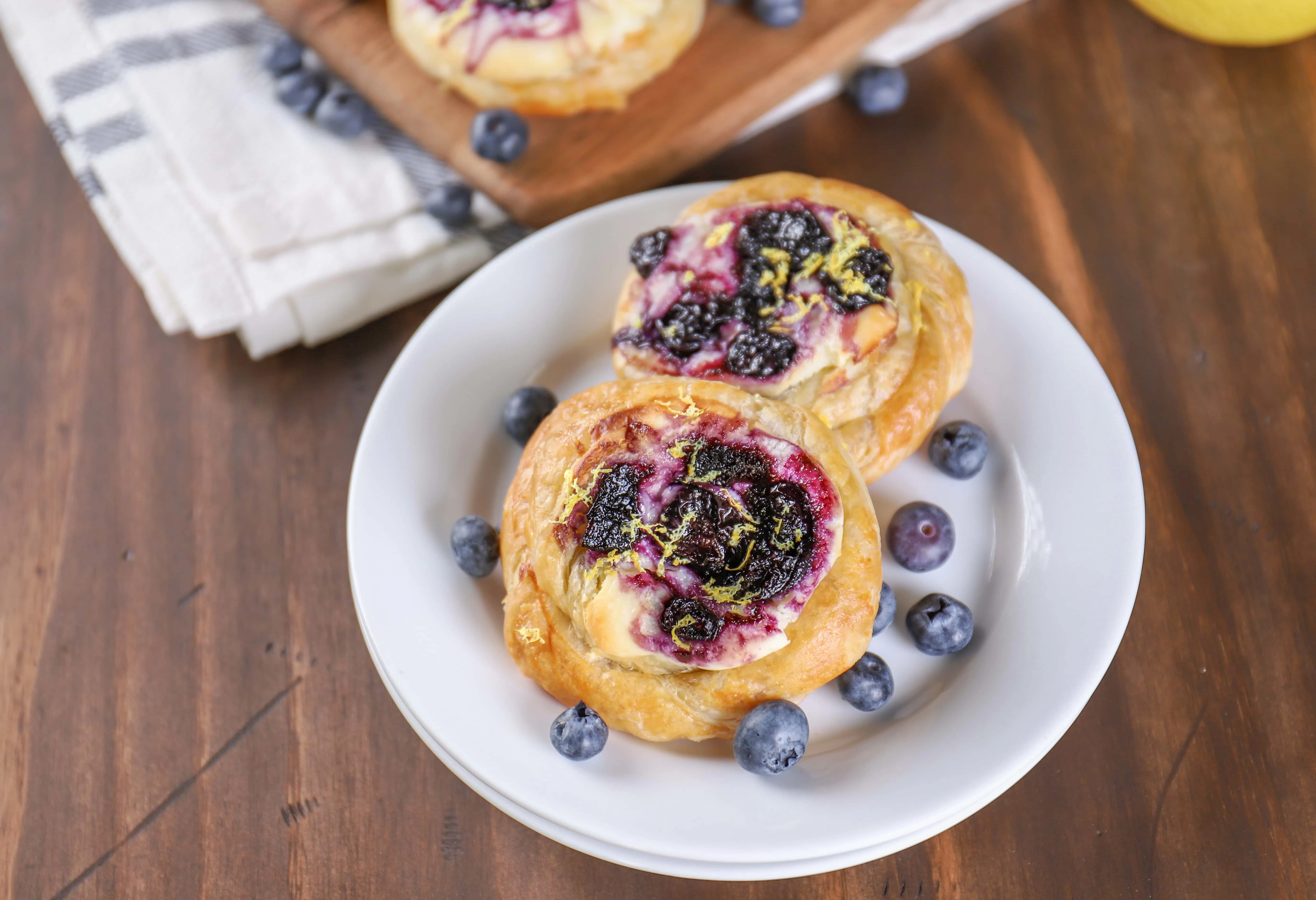 Simple Blueberry Cream Cheese Danishes Recipe from A Kitchen Addiction