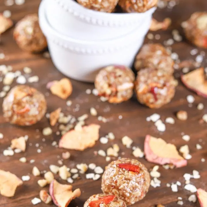 No Bake Apple Pie Granola Bites Recipe from A Kitchen Addiction