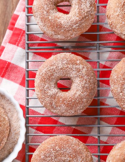 Baked Apple Cider Donuts with Cardamom Sugar Recipe from A Kitchen Addiction