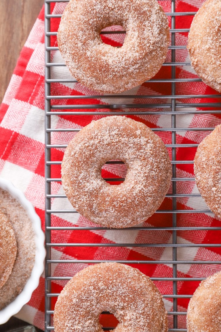 Baked Apple Cider Donuts with Cardamom Sugar A Kitchen Addiction