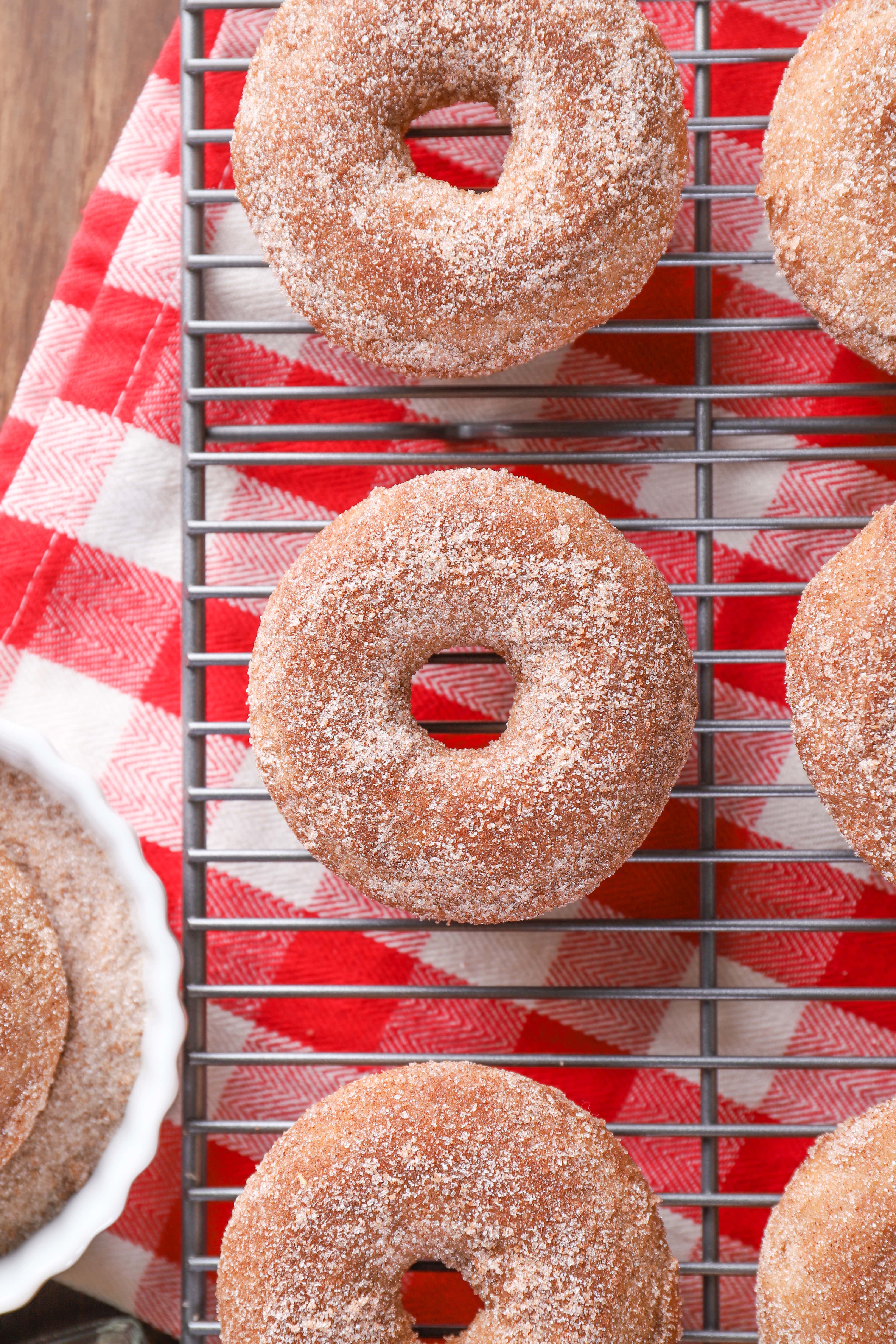 Baked Apple Cider Donuts with Cardamom Sugar Recipe from A Kitchen Addiction 