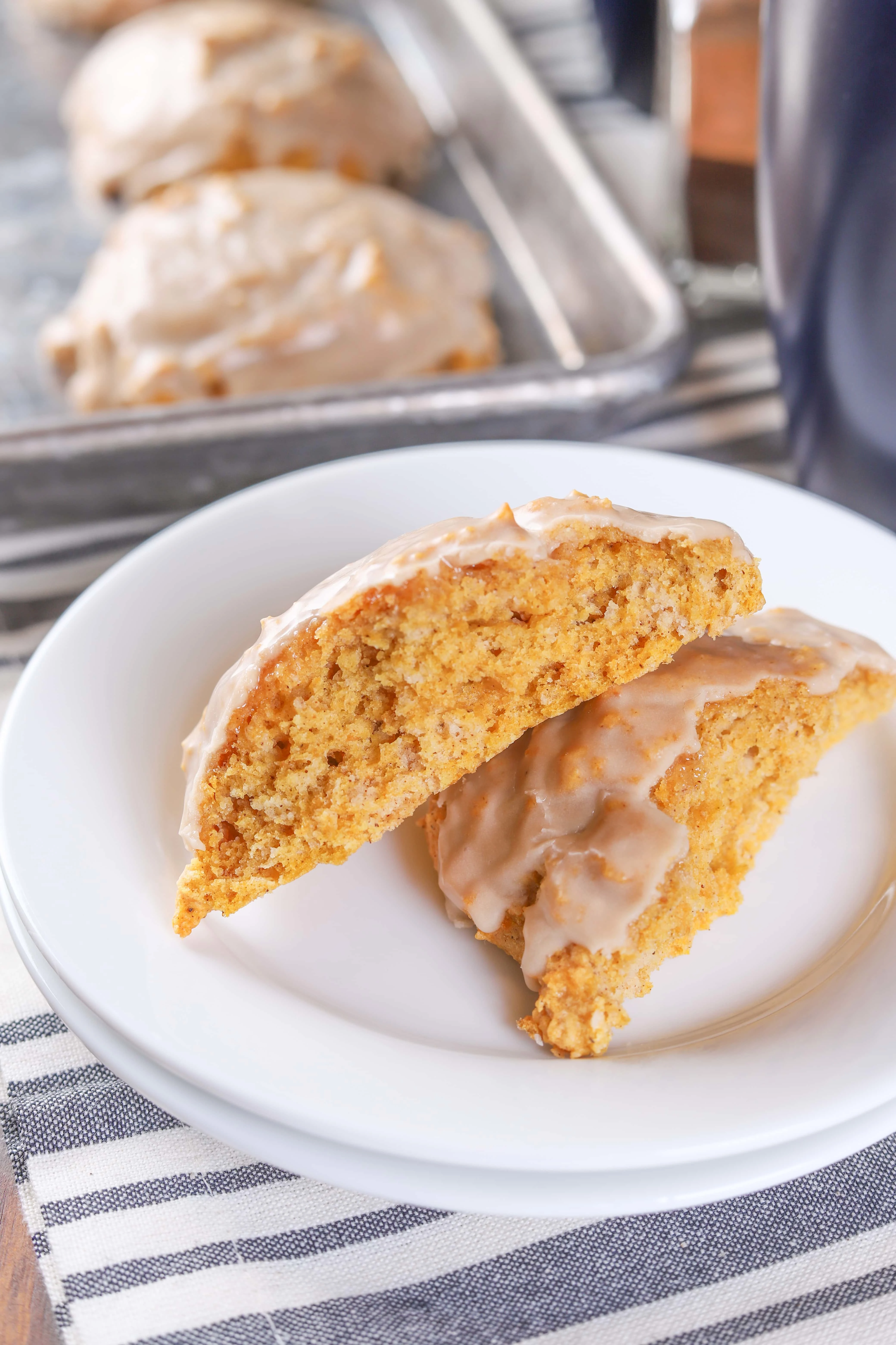 Maple Glazed Baked Pumpkin Fritters Recipe from A Kitchen Addiction