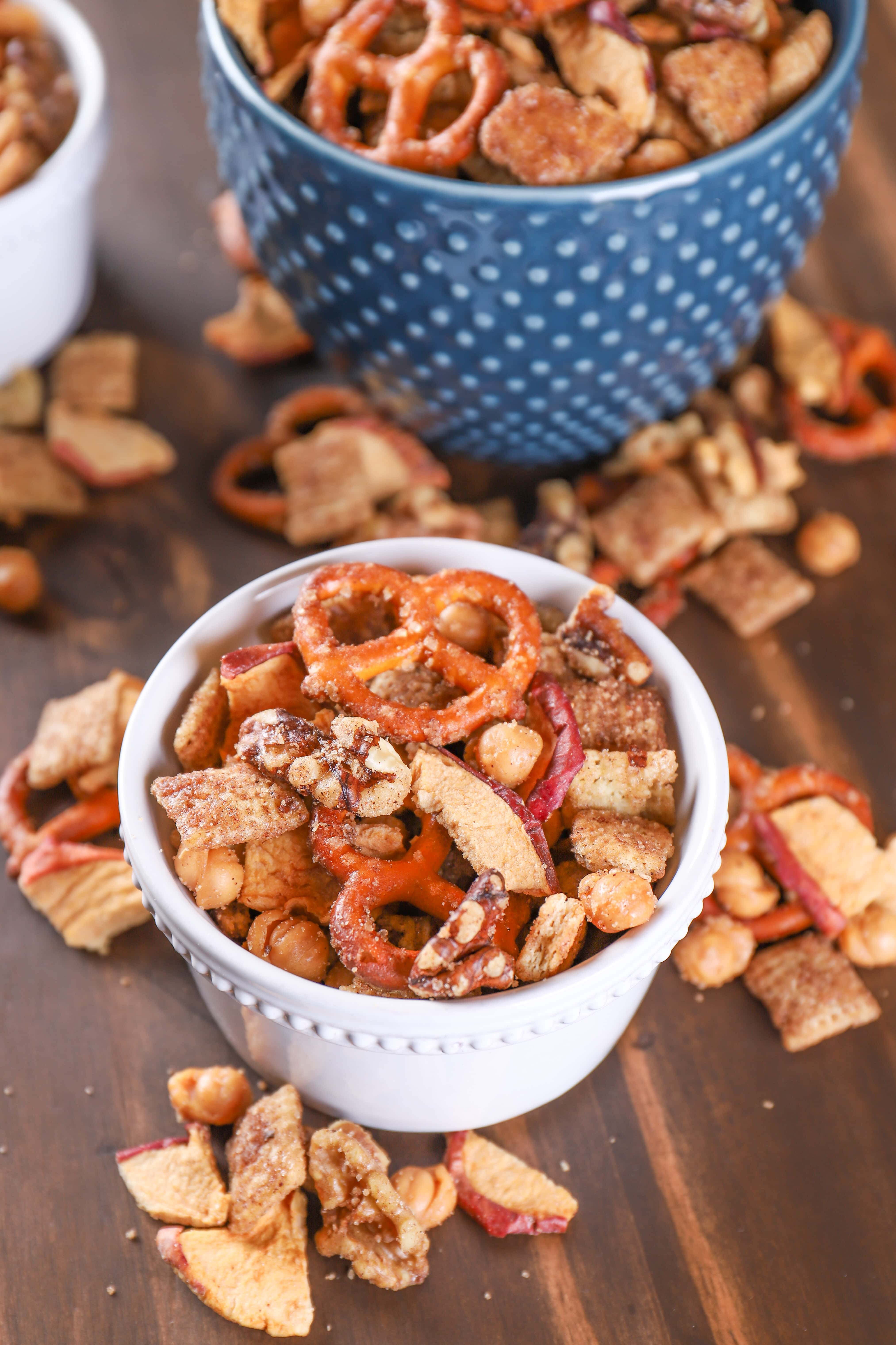 Slow Cooker Caramel Apple Chex Mix Recipe from A Kitchen Addiction