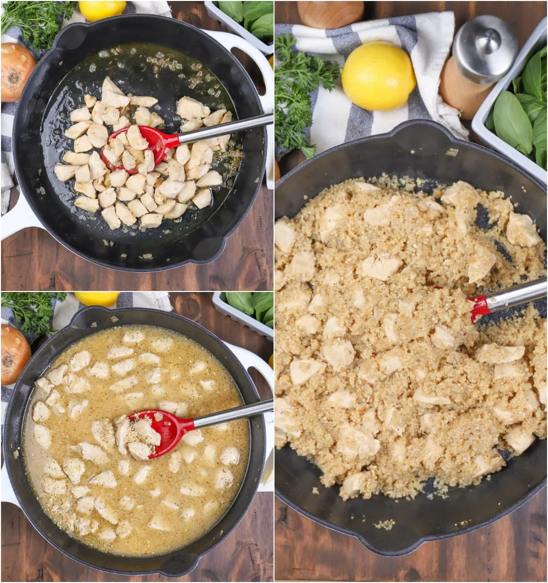 Steps for Making Chicken Quinoa Skillet
