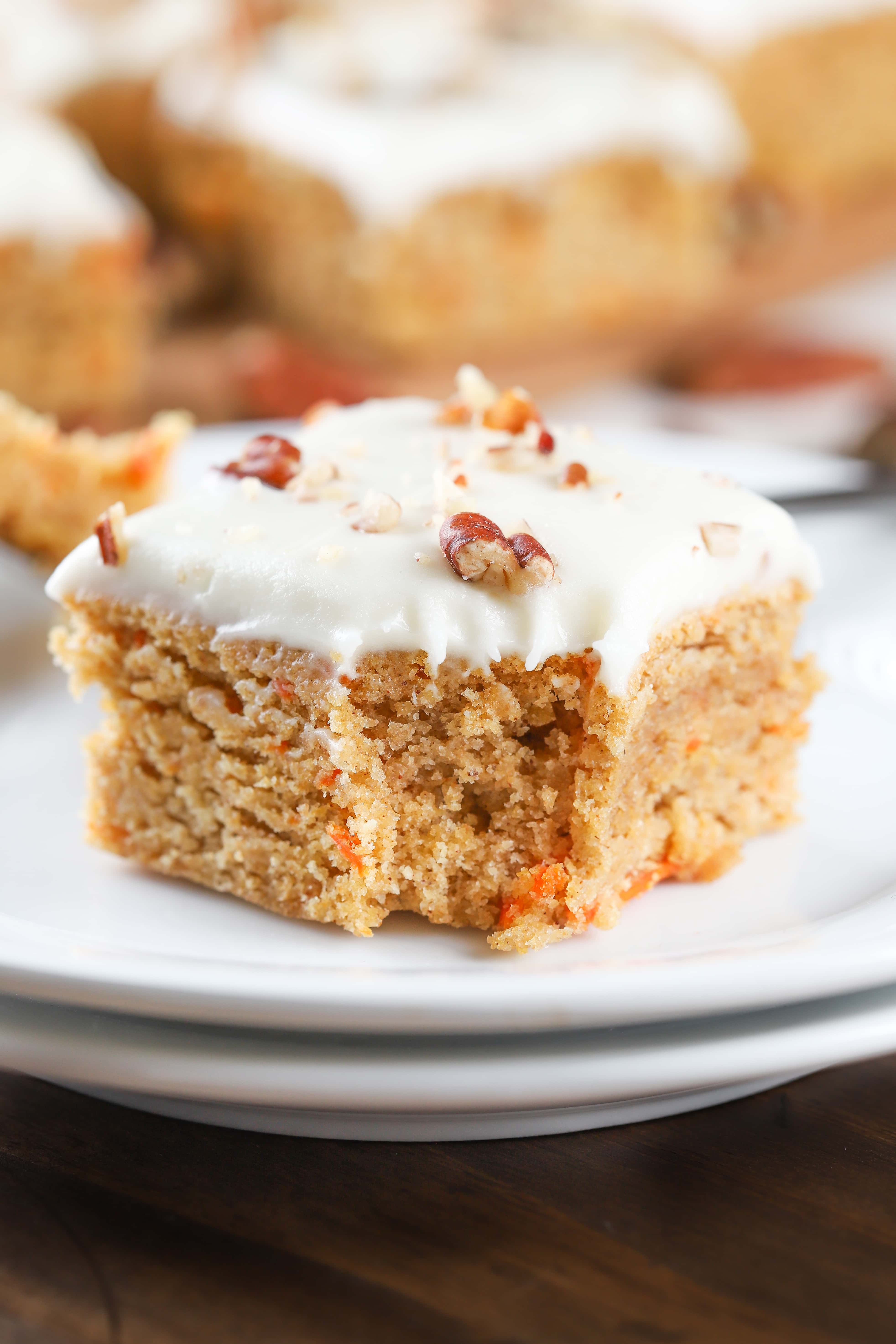 Carrot Cake Blondies with Cream Cheese Frosting Recipe from A Kitchen Addiction